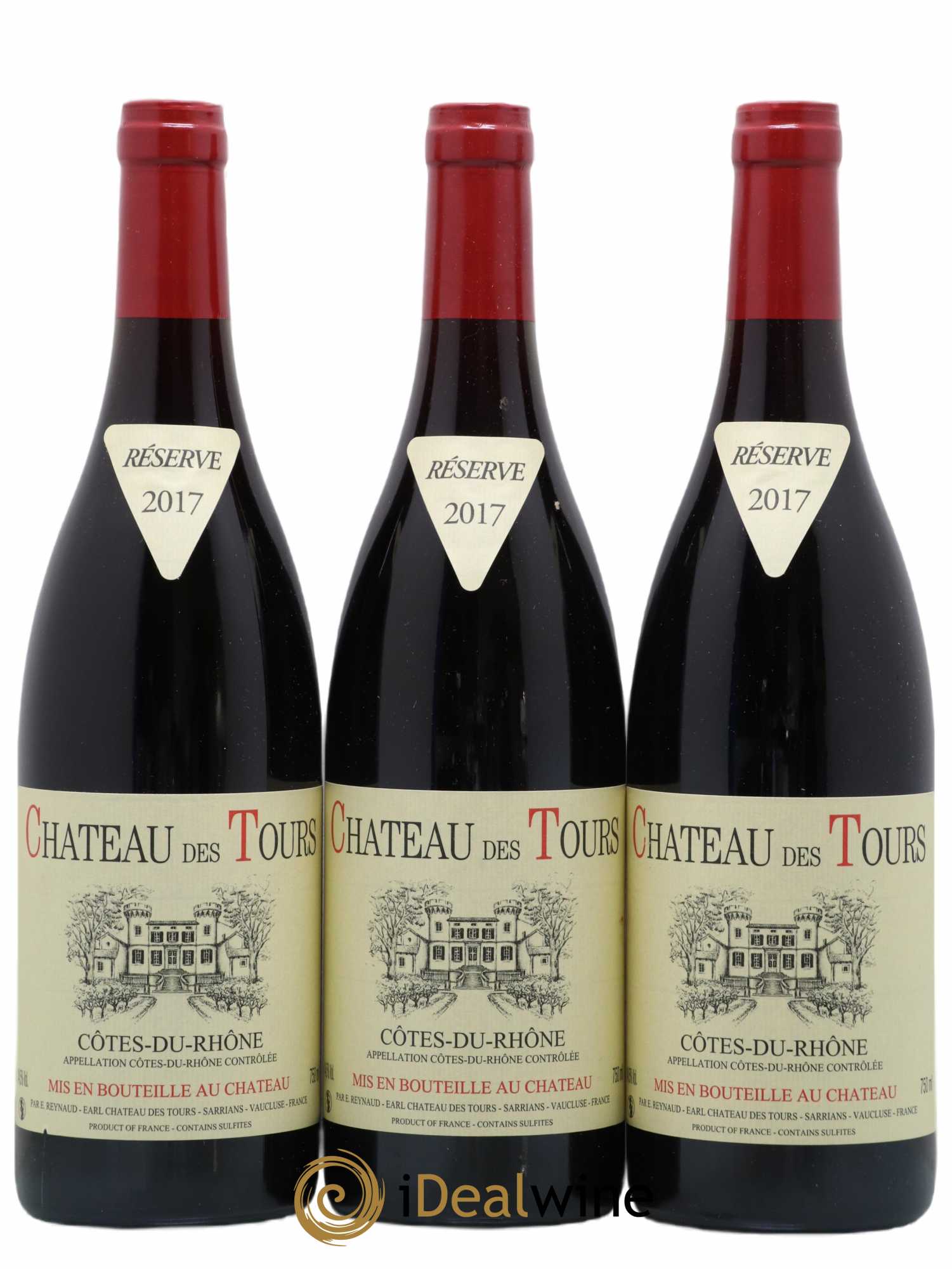 Côtes-du-Rhône Château des Tours Emmanuel Reynaud 2017 - Lot de 3 bouteilles - 0