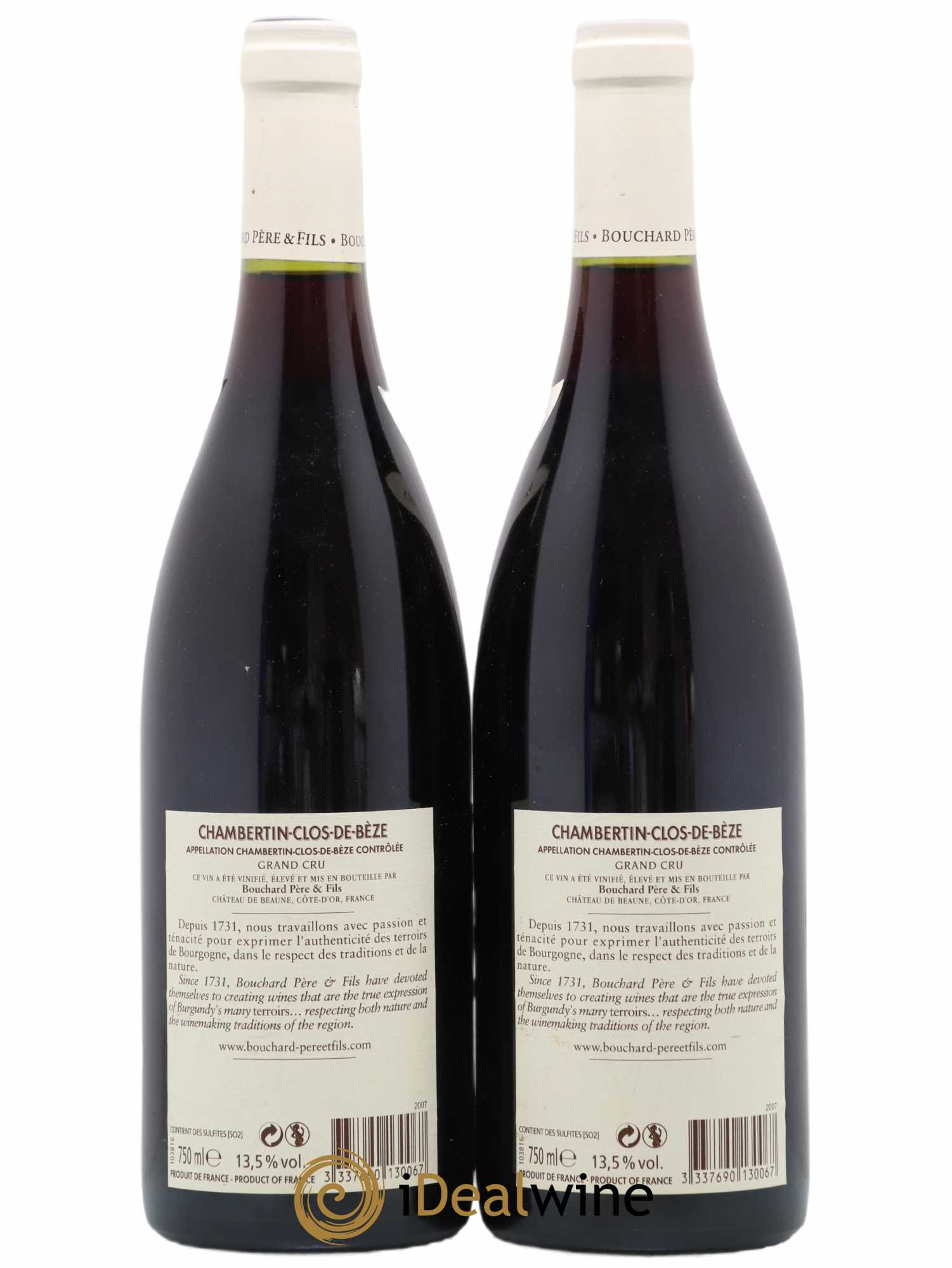 Chambertin Clos de Bèze Grand Cru Bouchard Père & Fils 2007 - Lot de 2 bouteilles - 1