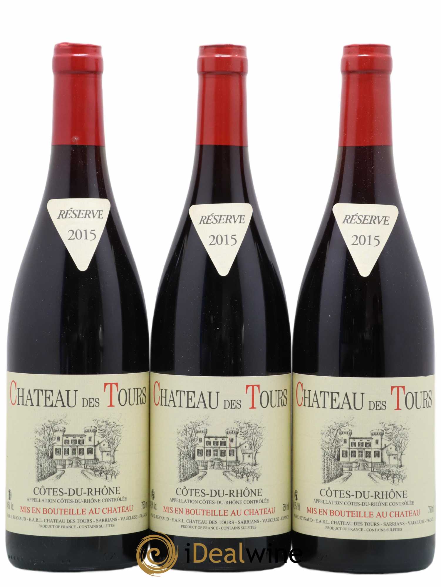 Côtes-du-Rhône Château des Tours Emmanuel Reynaud 2015 - Lot de 3 bouteilles - 0