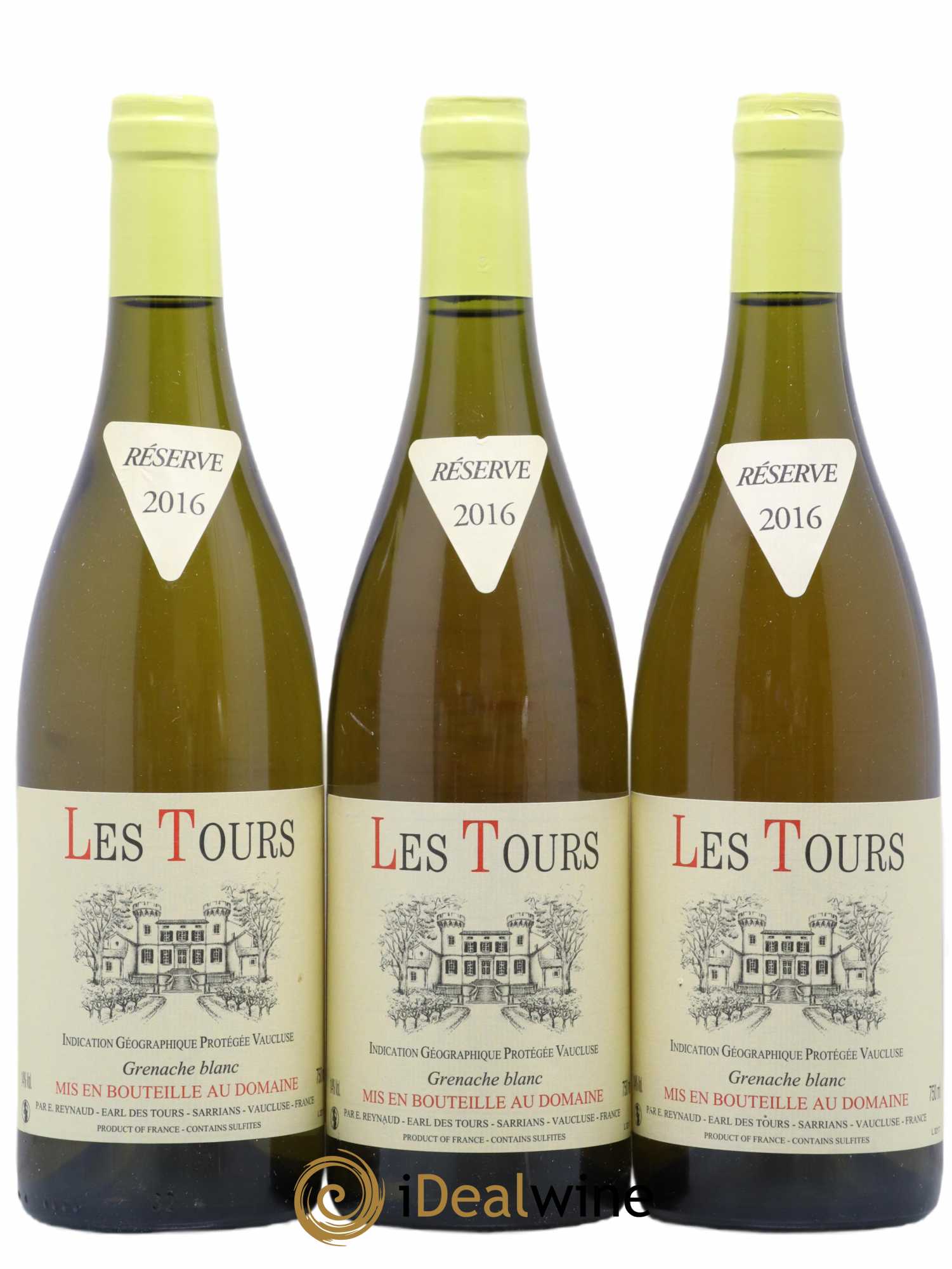 Vaucluse (Vin de Pays de Vaucluse) Les Tours Grenache Blanc Emmanuel Reynaud 2016 - Lot de 3 bouteilles - 0