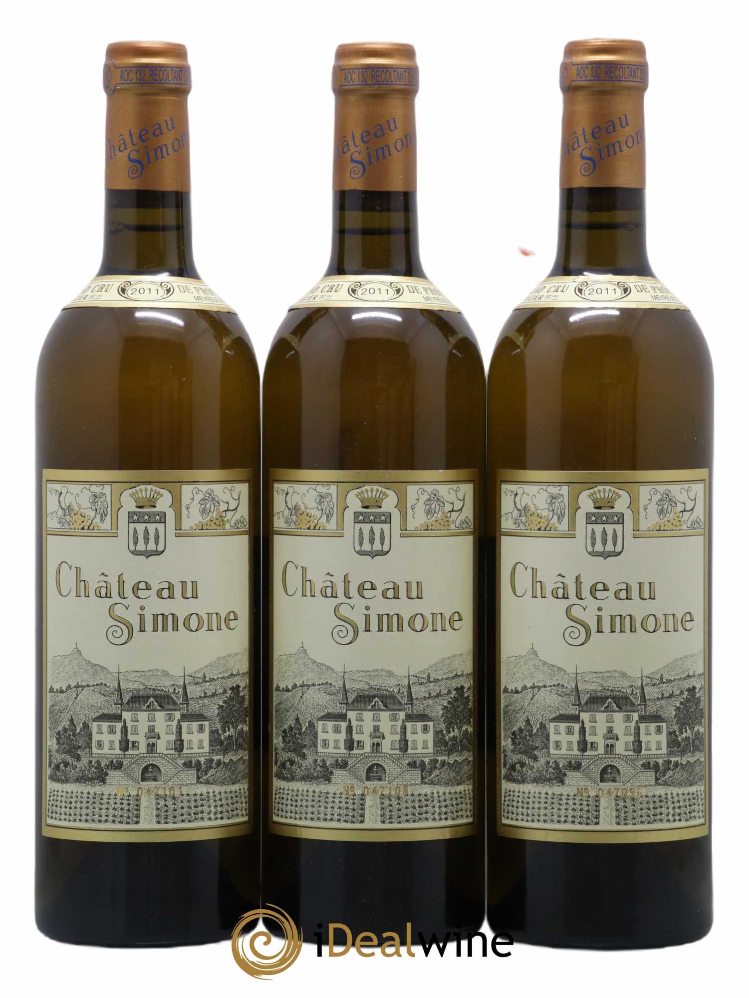 Palette Château Simone Famille Rougier 2011 - Posten von 3 Flaschen - 0