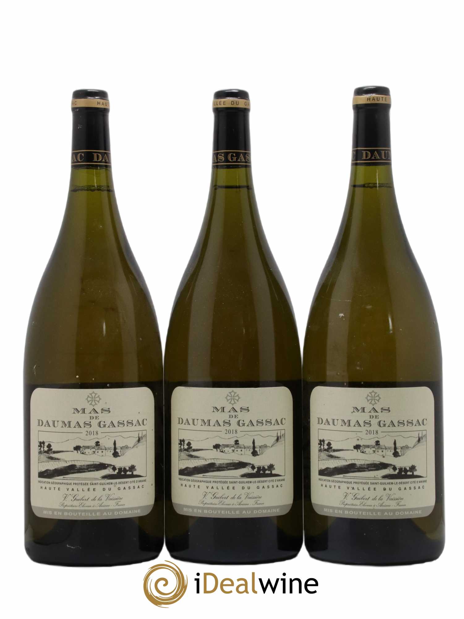 IGP St Guilhem-le-Désert - Cité d'Aniane Mas Daumas Gassac Famille Guibert de La Vaissière 2018 - Lotto di 3 magnum - 0