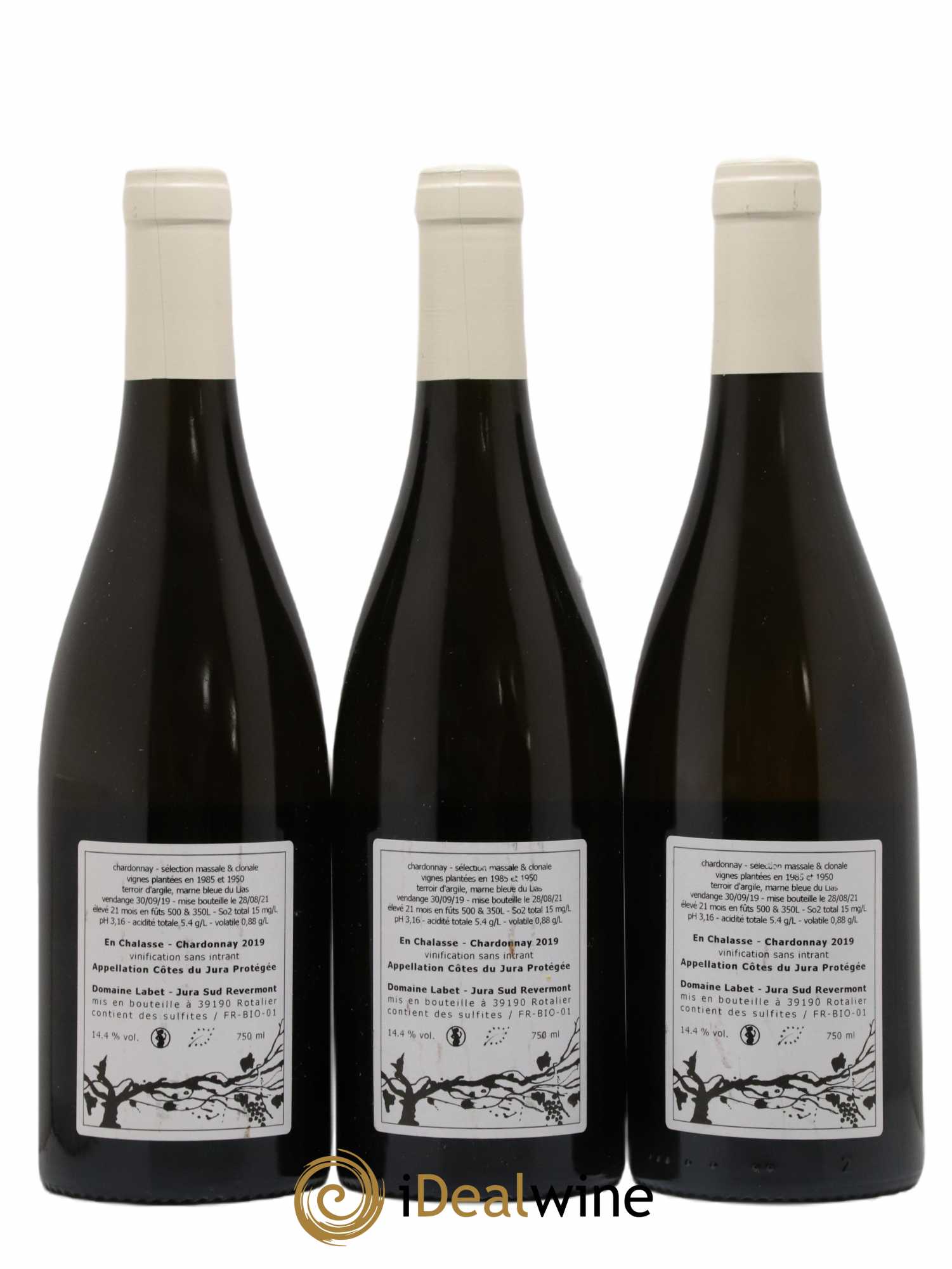 Côtes du Jura Chardonnay En Chalasse Romain - Julien - Charline Labet 2019 - Lot de 3 bouteilles - 1