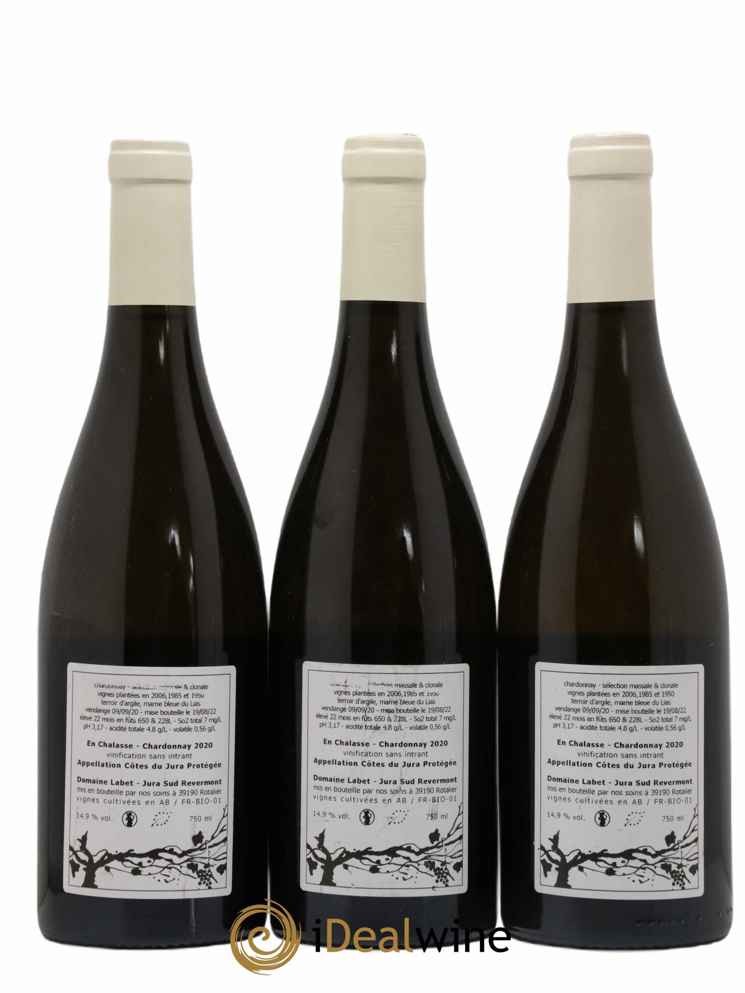 Côtes du Jura Chardonnay En Chalasse Romain - Julien - Charline Labet 2020 - Lot de 3 bouteilles - 1