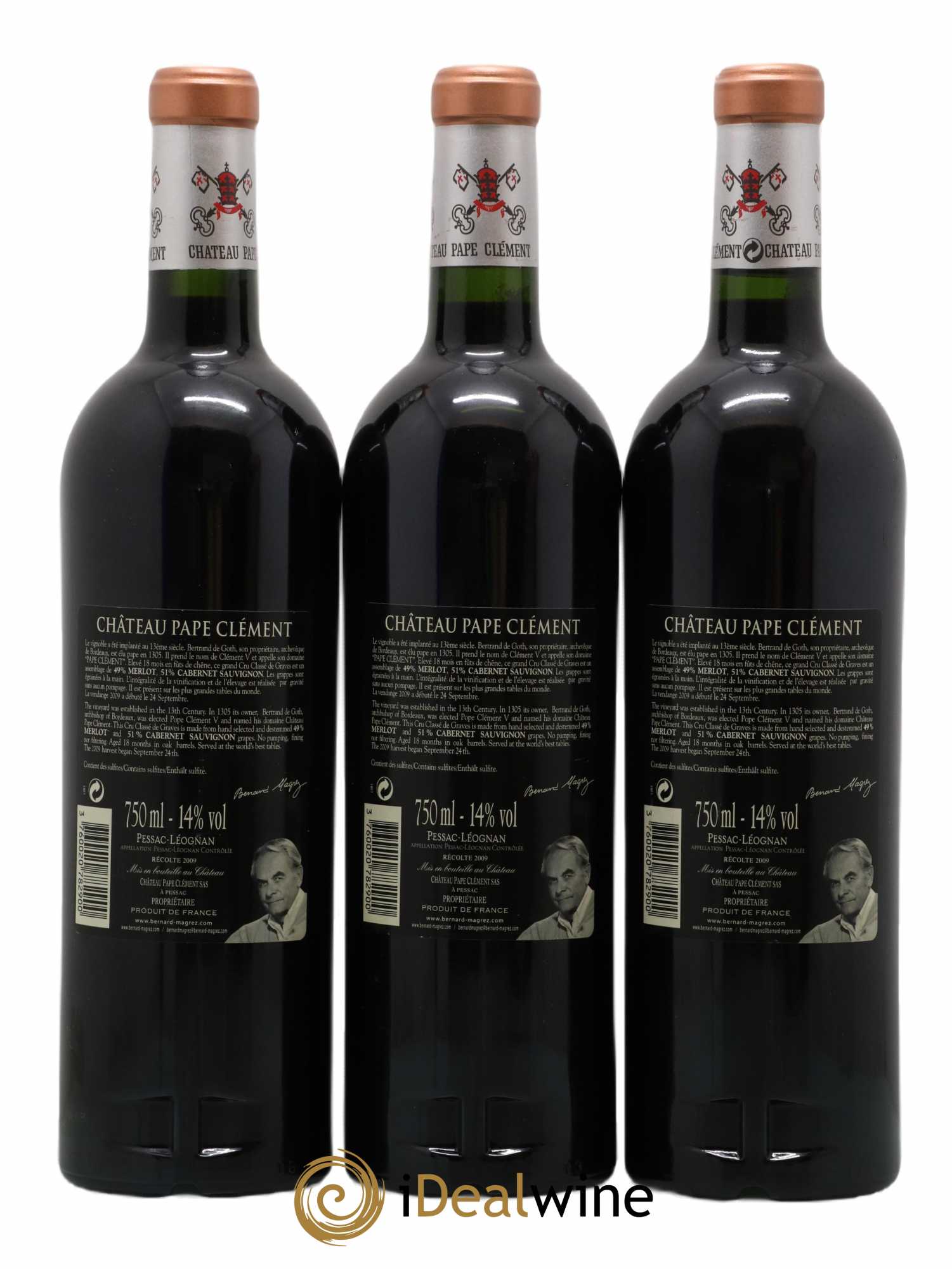 Château Pape Clément Cru Classé de Graves 2009 - Lot of 3 bottles - 1