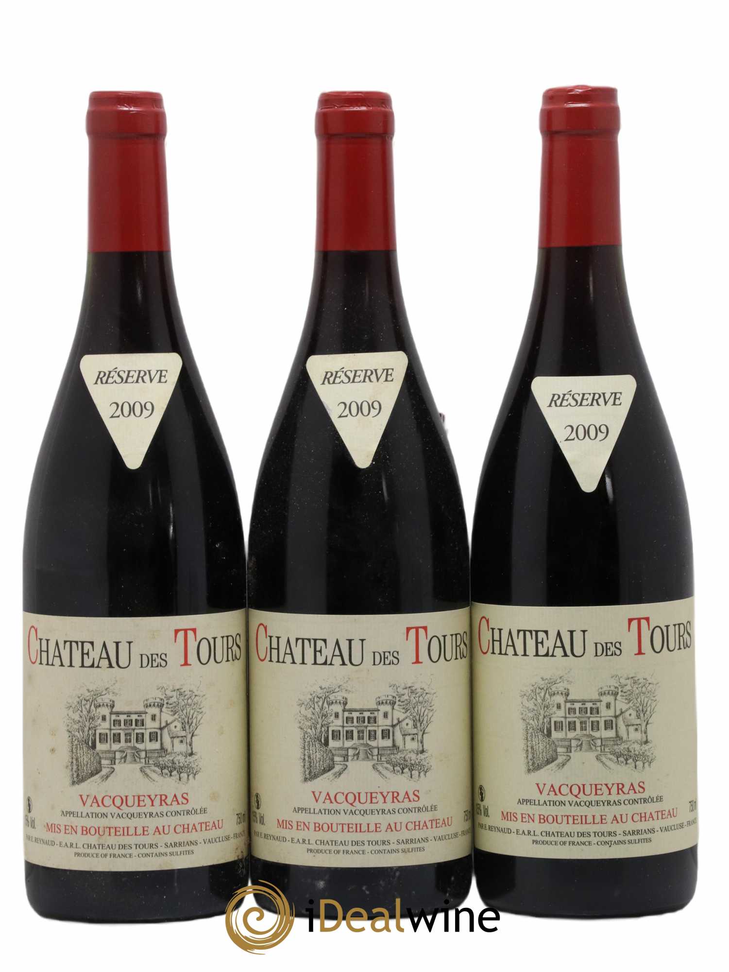 Vacqueyras Château des Tours Emmanuel Reynaud 2009 - Lot de 3 bouteilles - 0