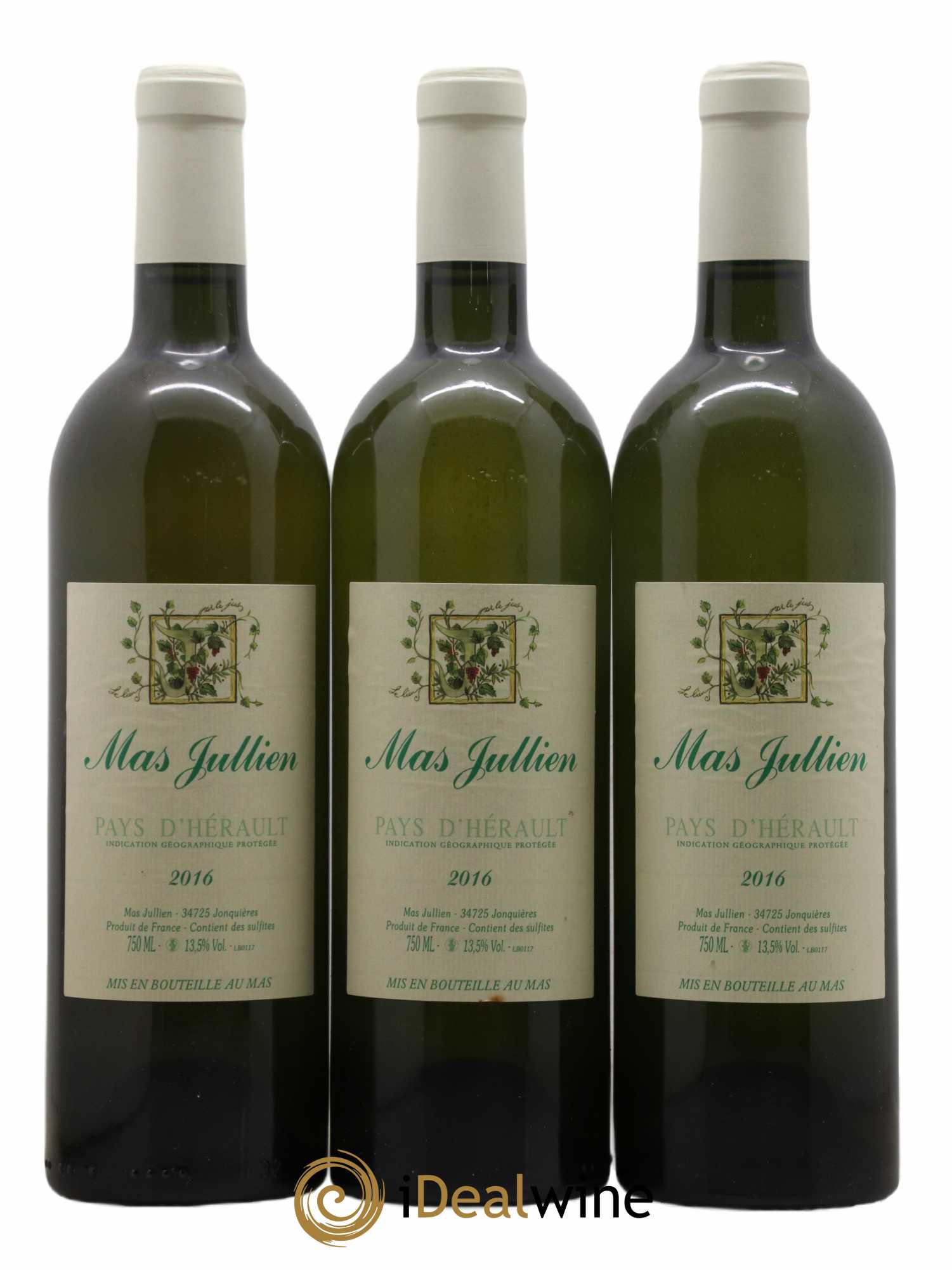 Pays d'Hérault Mas Jullien Olivier Jullien 2016 - Lot de 3 bouteilles - 0