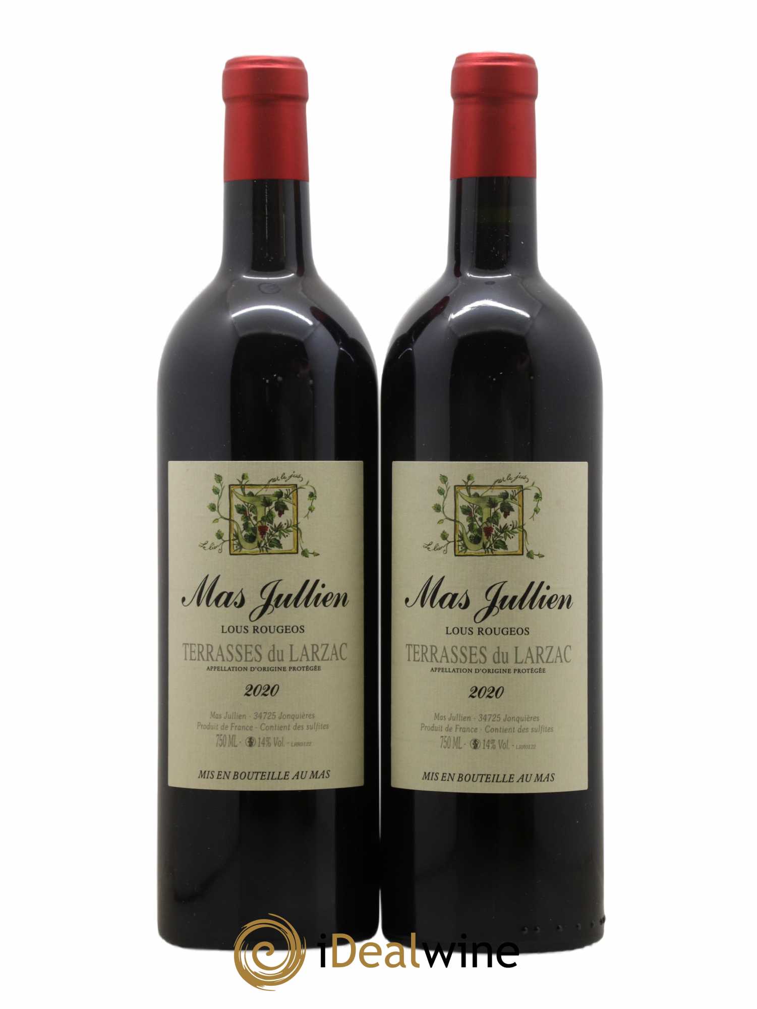 Terrasses du Larzac Mas Jullien Lous Rougeos Olivier Jullien 2020 - Lot de 2 bouteilles - 0