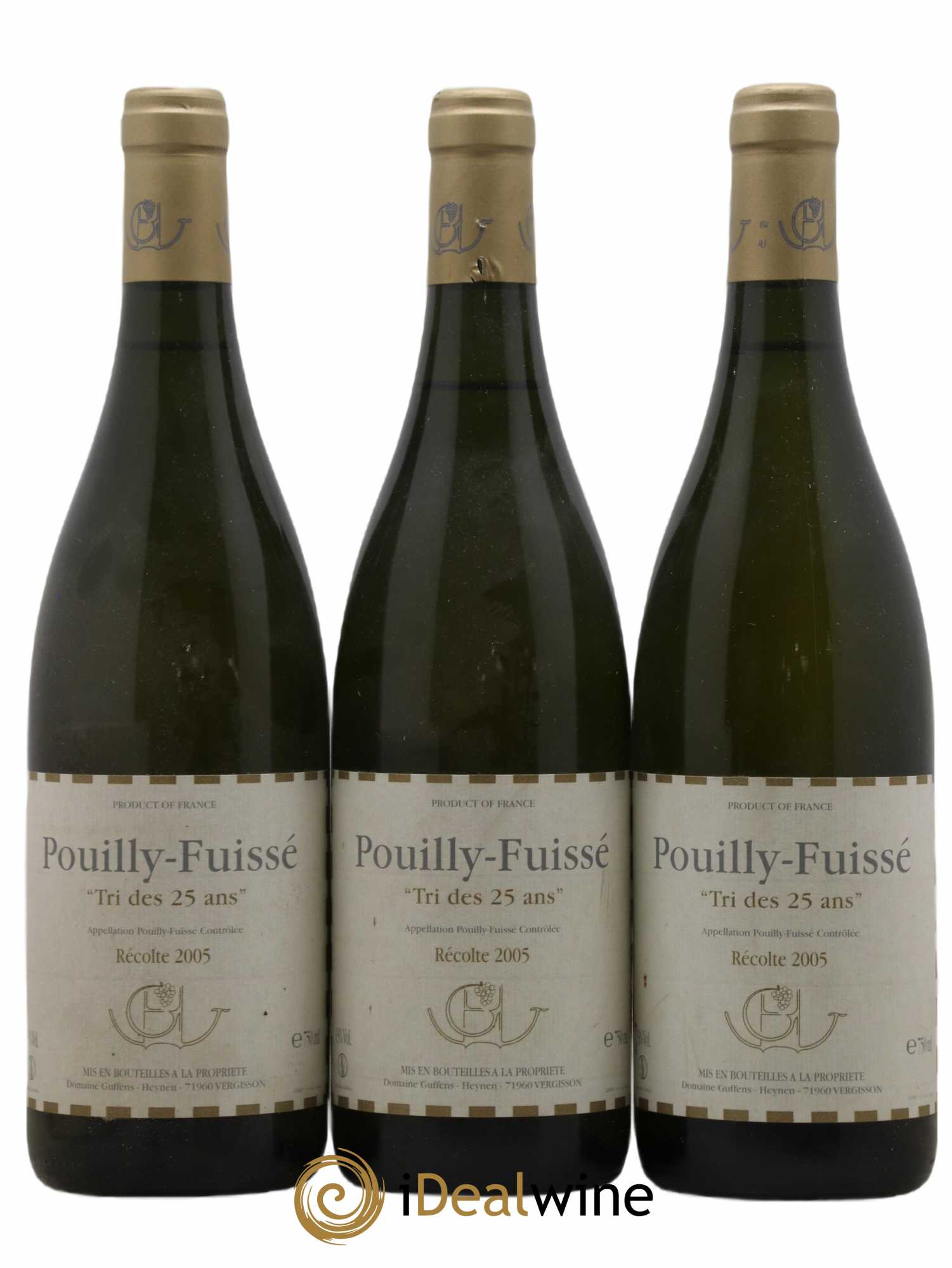 Pouilly-Fuissé Tri des 25 Ans Guffens-Heynen 2005 - Lot de 3 bouteilles - 0