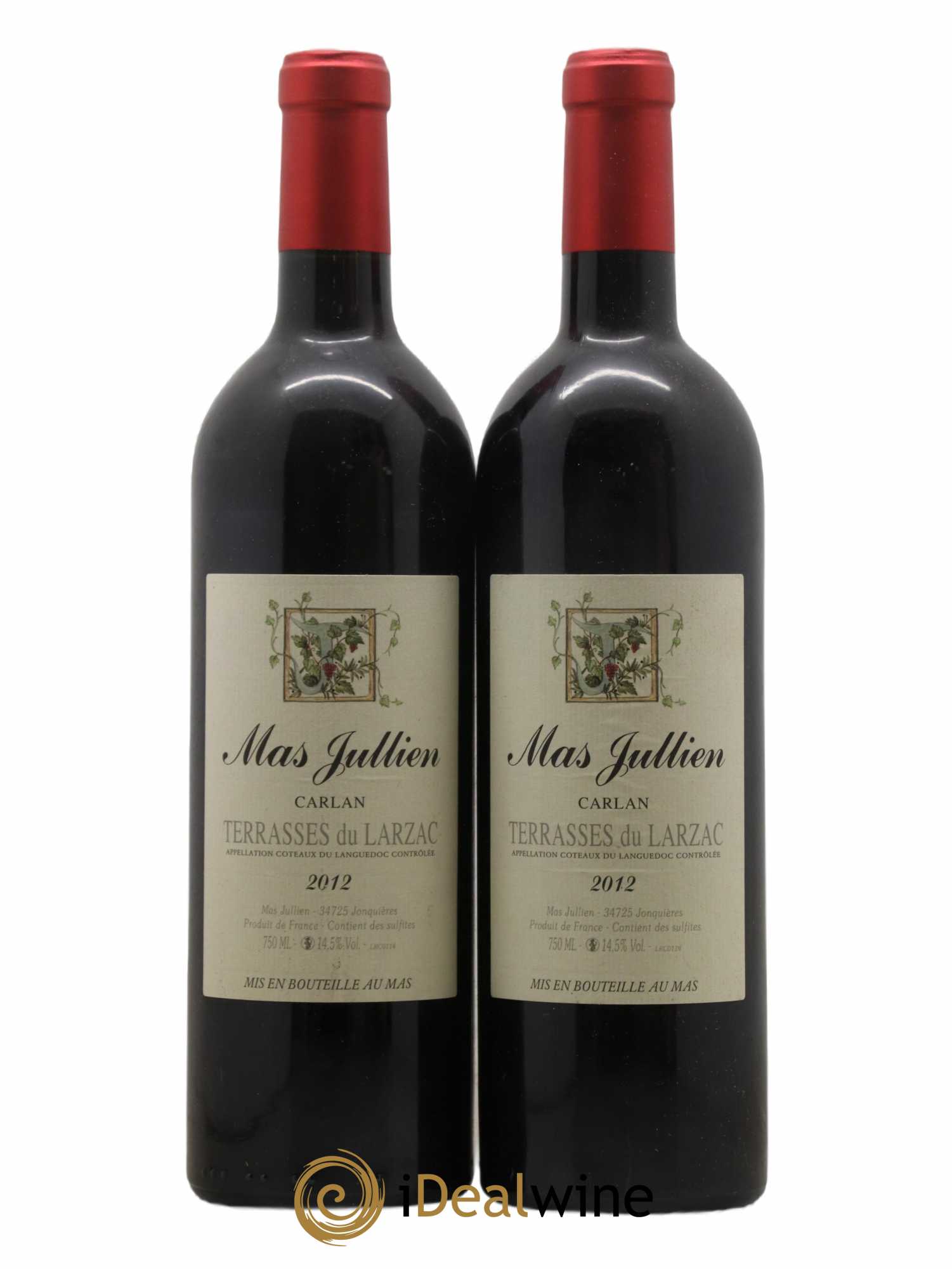 Terrasses du Larzac Mas Jullien Carlan Olivier Jullien 2012 - Lot de 2 bouteilles - 0
