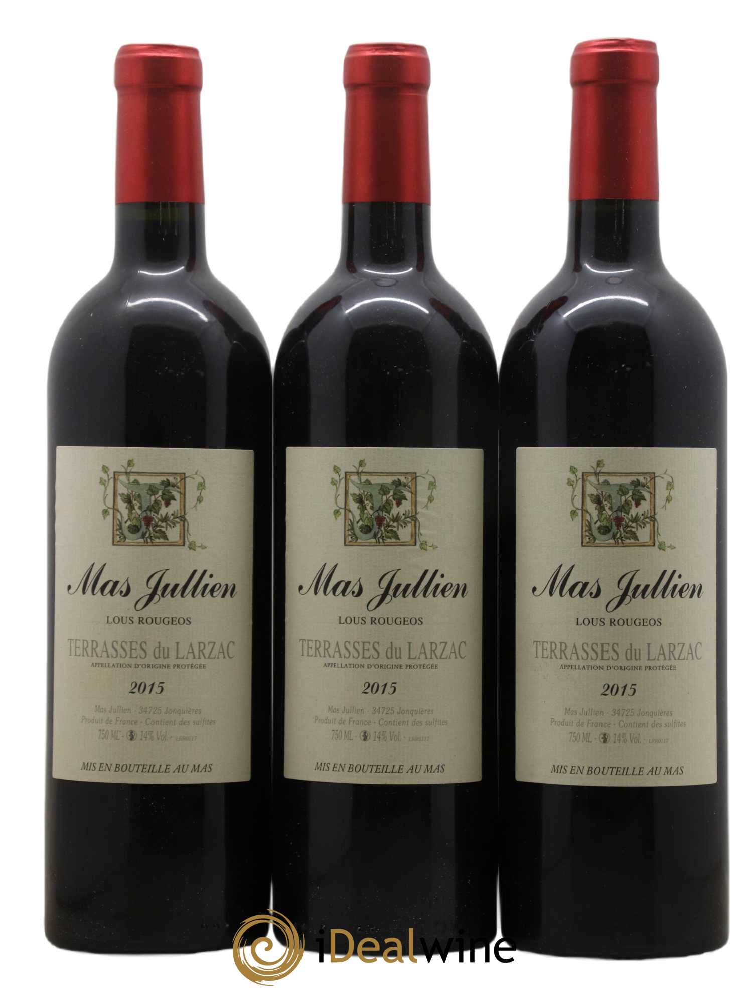 Terrasses du Larzac Mas Jullien Lous Rougeos Olivier Jullien 2015 - Lot de 3 bouteilles - 0