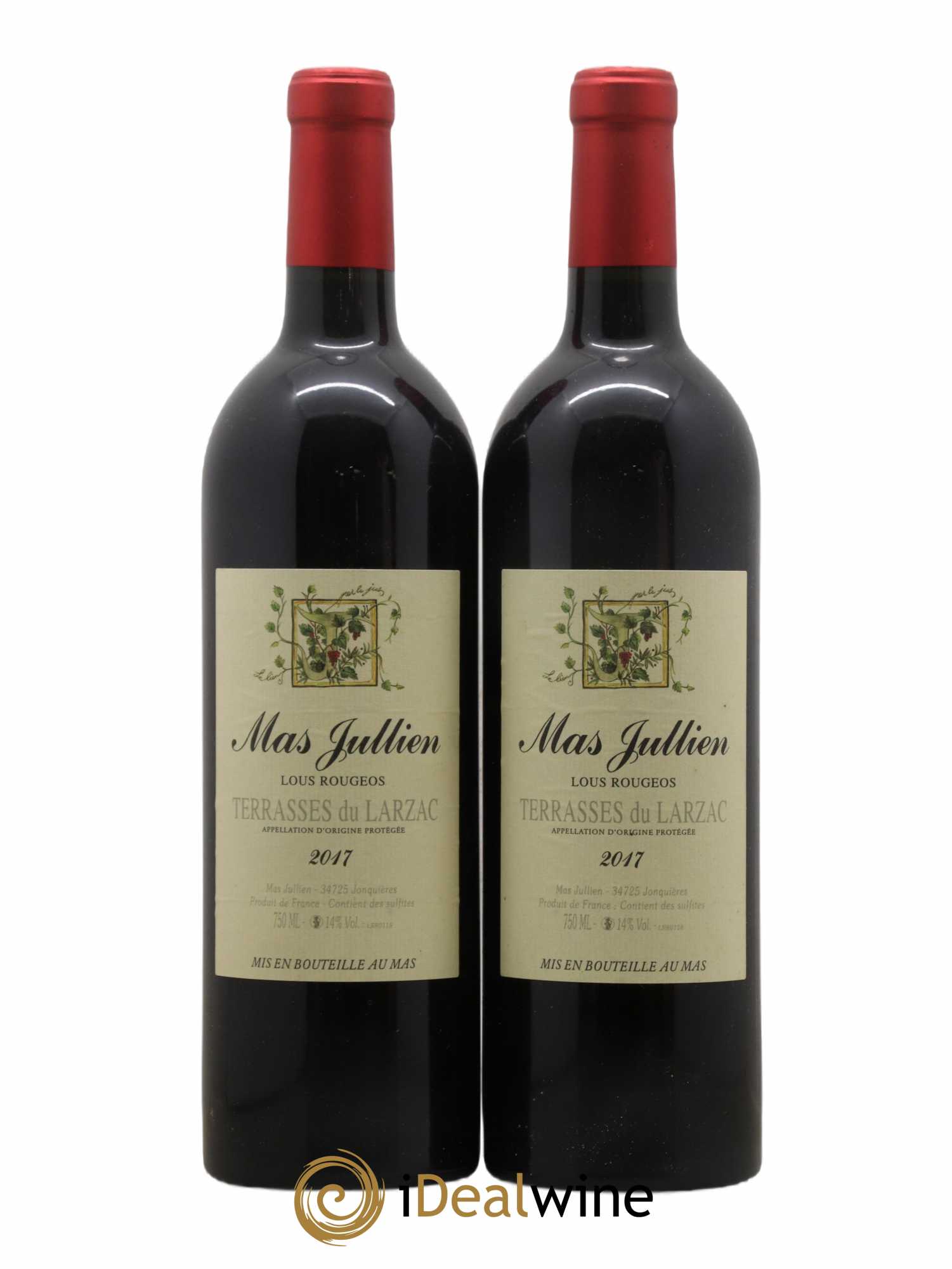 Terrasses du Larzac Mas Jullien Lous Rougeos Olivier Jullien 2017 - Lot de 2 bouteilles - 0