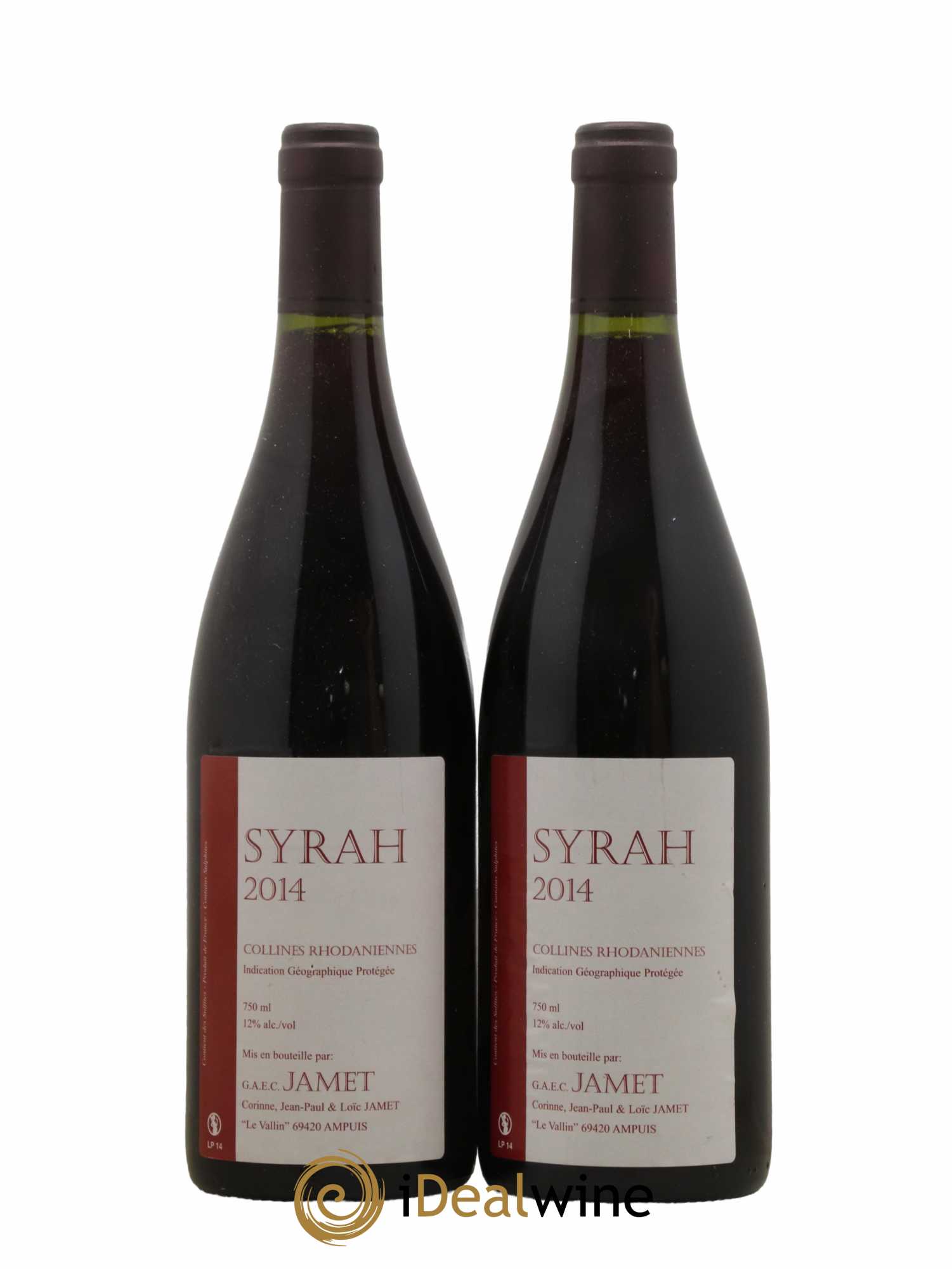 IGP Collines Rhodaniennes Syrah Jamet (Domaine) 2014 - Lot of 2 bottles - 0