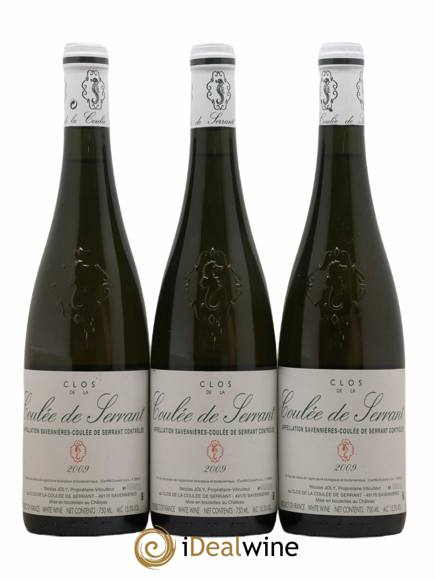 Savennières Clos de la Coulée de Serrant Vignobles de la Coulée de Serrant - Nicolas Joly 2009 - Lot de 3 bouteilles - 0