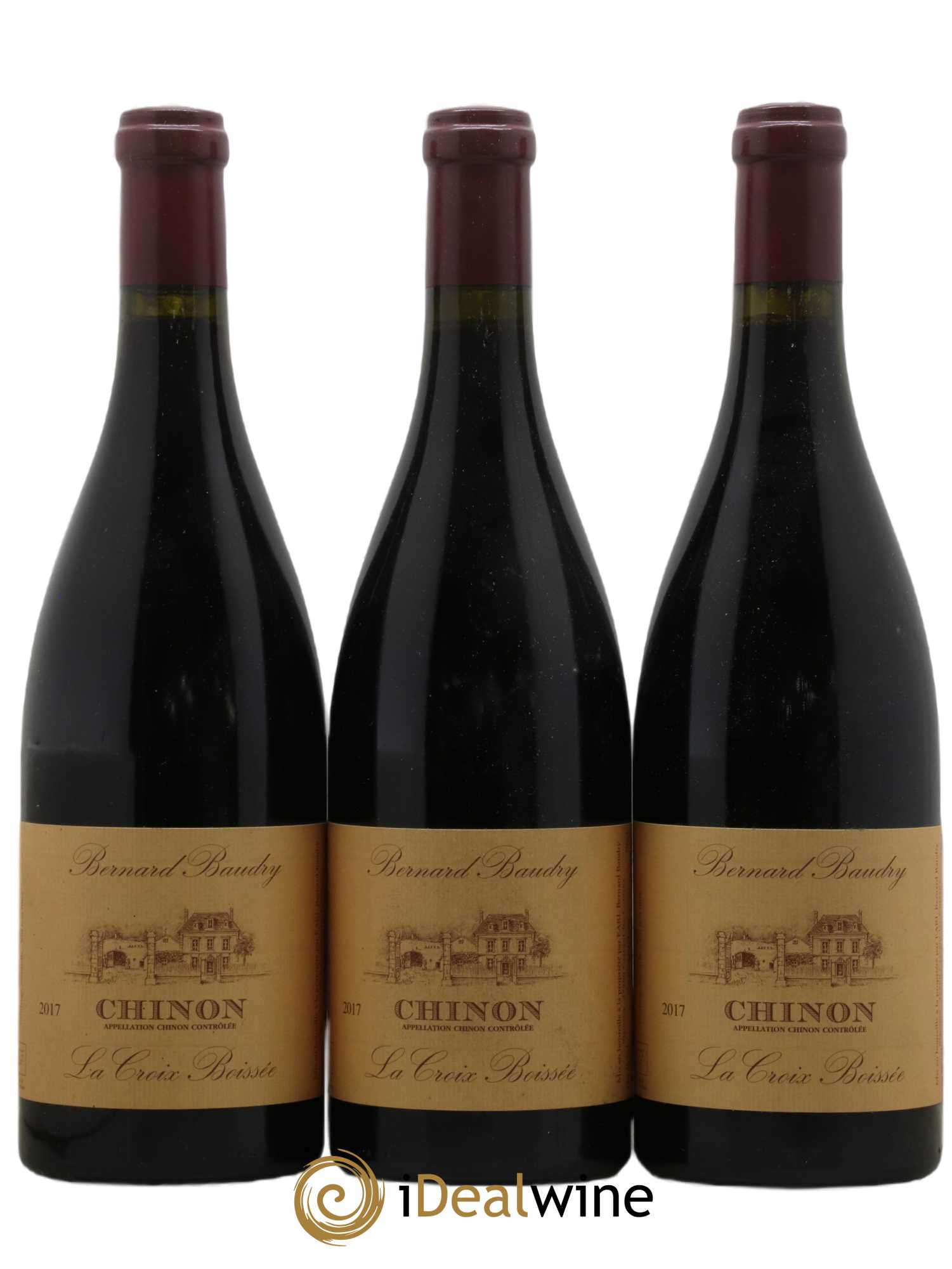 Chinon La Croix Boissée Bernard Baudry 2017 - Lot de 3 bouteilles - 0