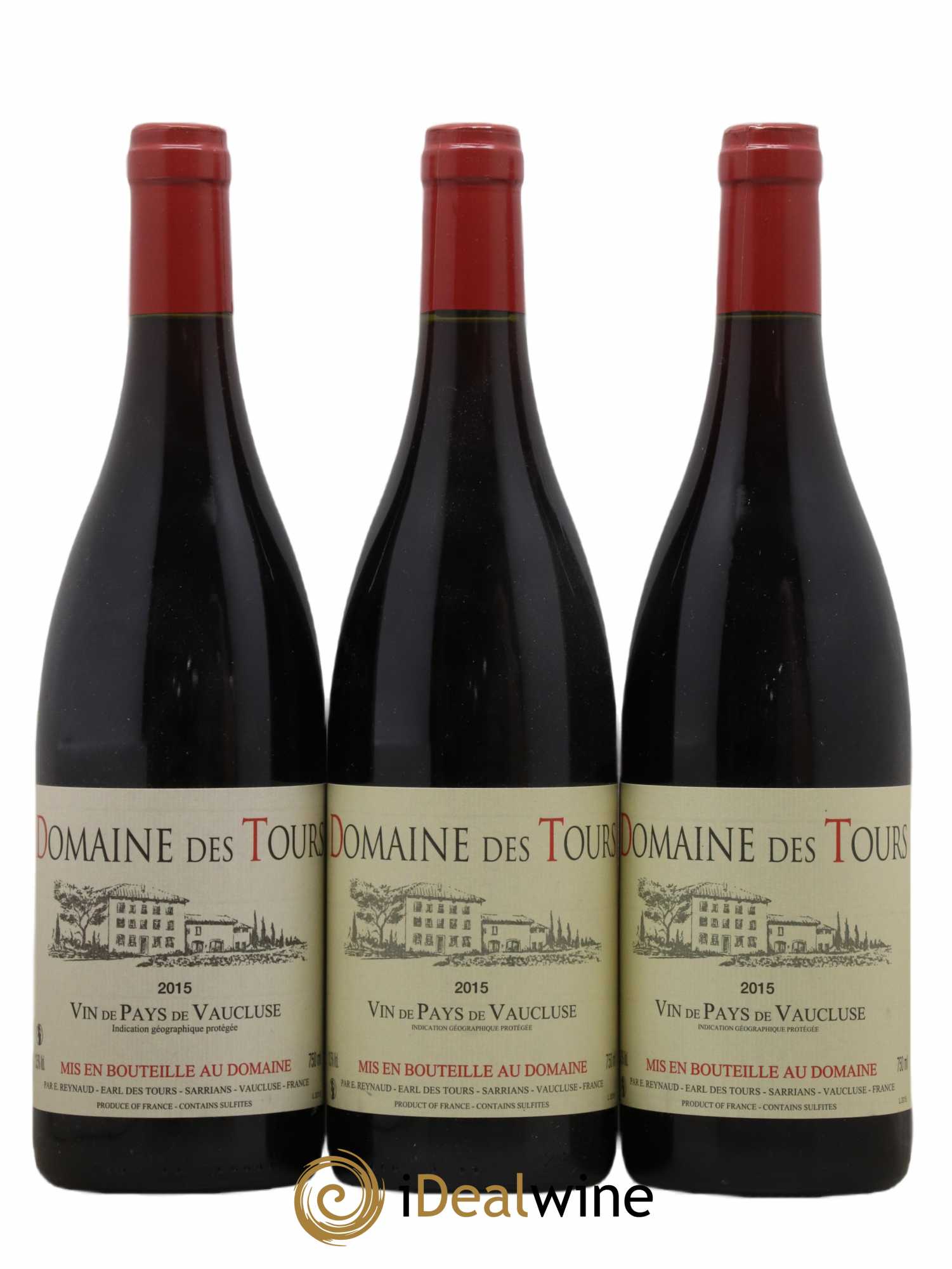 Vaucluse (Vin de Pays de Vaucluse) Domaine des Tours Emmanuel Reynaud 2015 - Lot de 3 bouteilles - 0