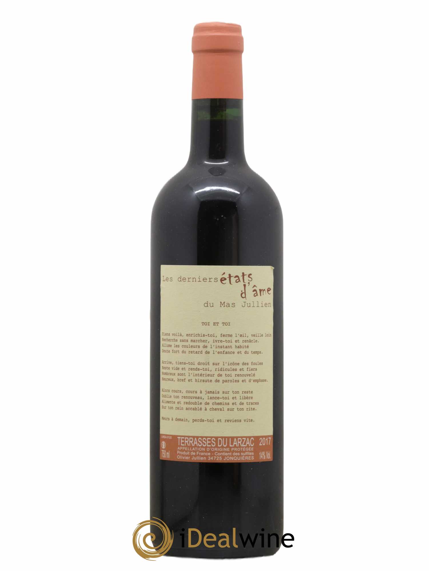 Terrasses du Larzac Mas Jullien Les derniers états d'âme Olivier Jullien 2017 - Lot de 1 bouteille - 0