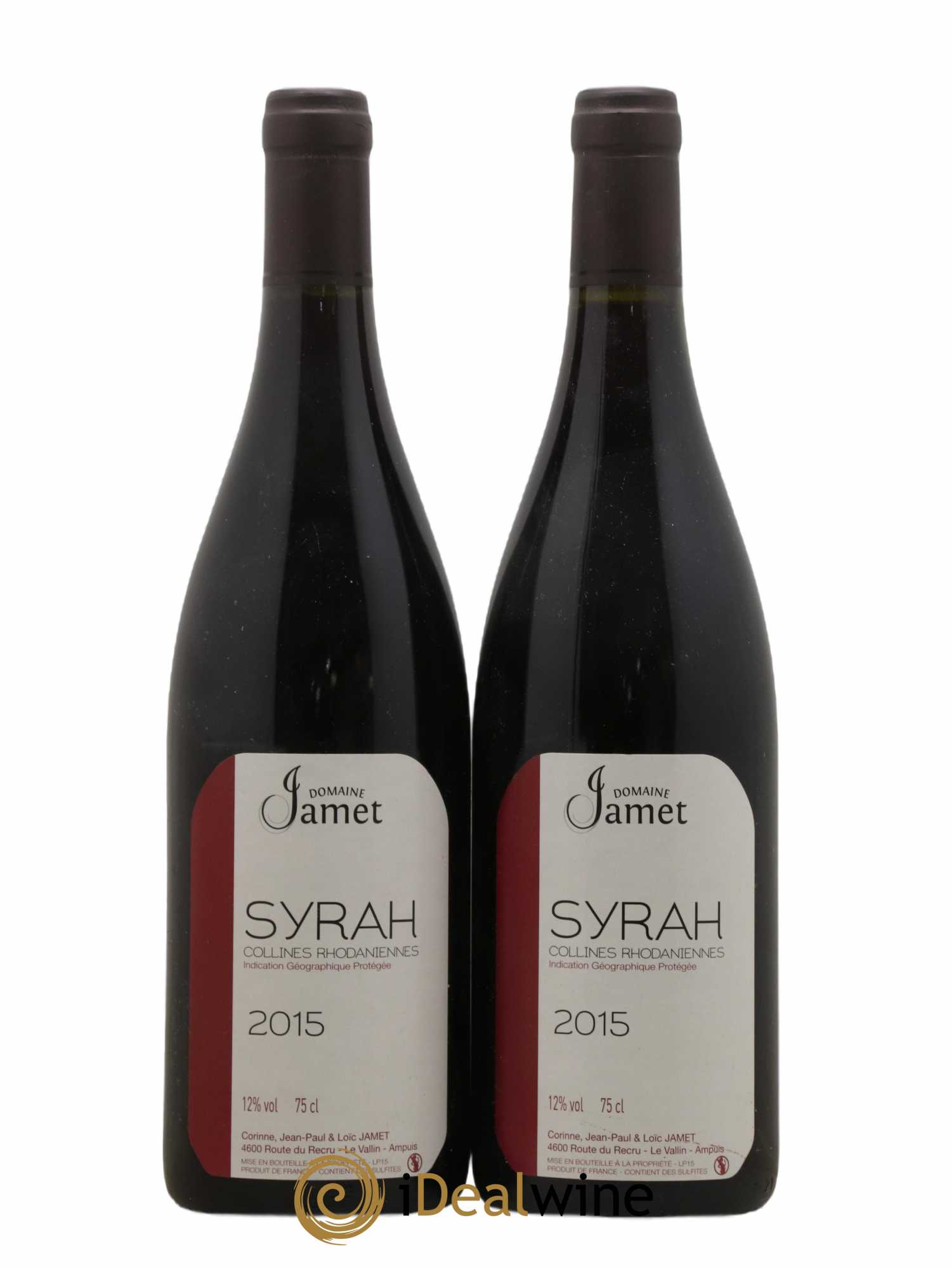 Collines Rhodaniennes Syrah Jamet (Domaine) 2015 - Lot of 2 bottles - 0