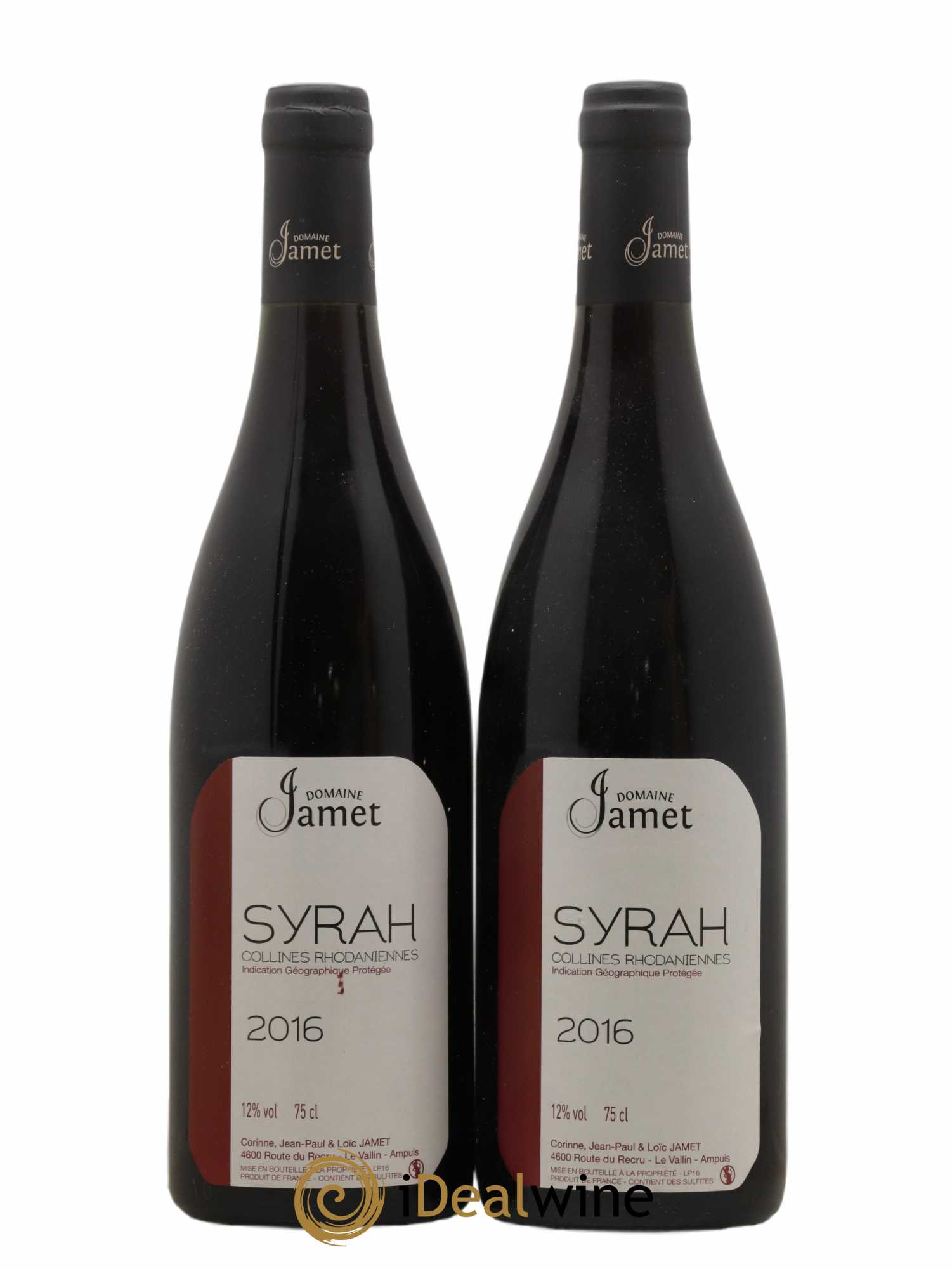 Collines Rhodaniennes Syrah Jamet (Domaine) 2016 - Lot of 2 bottles - 0