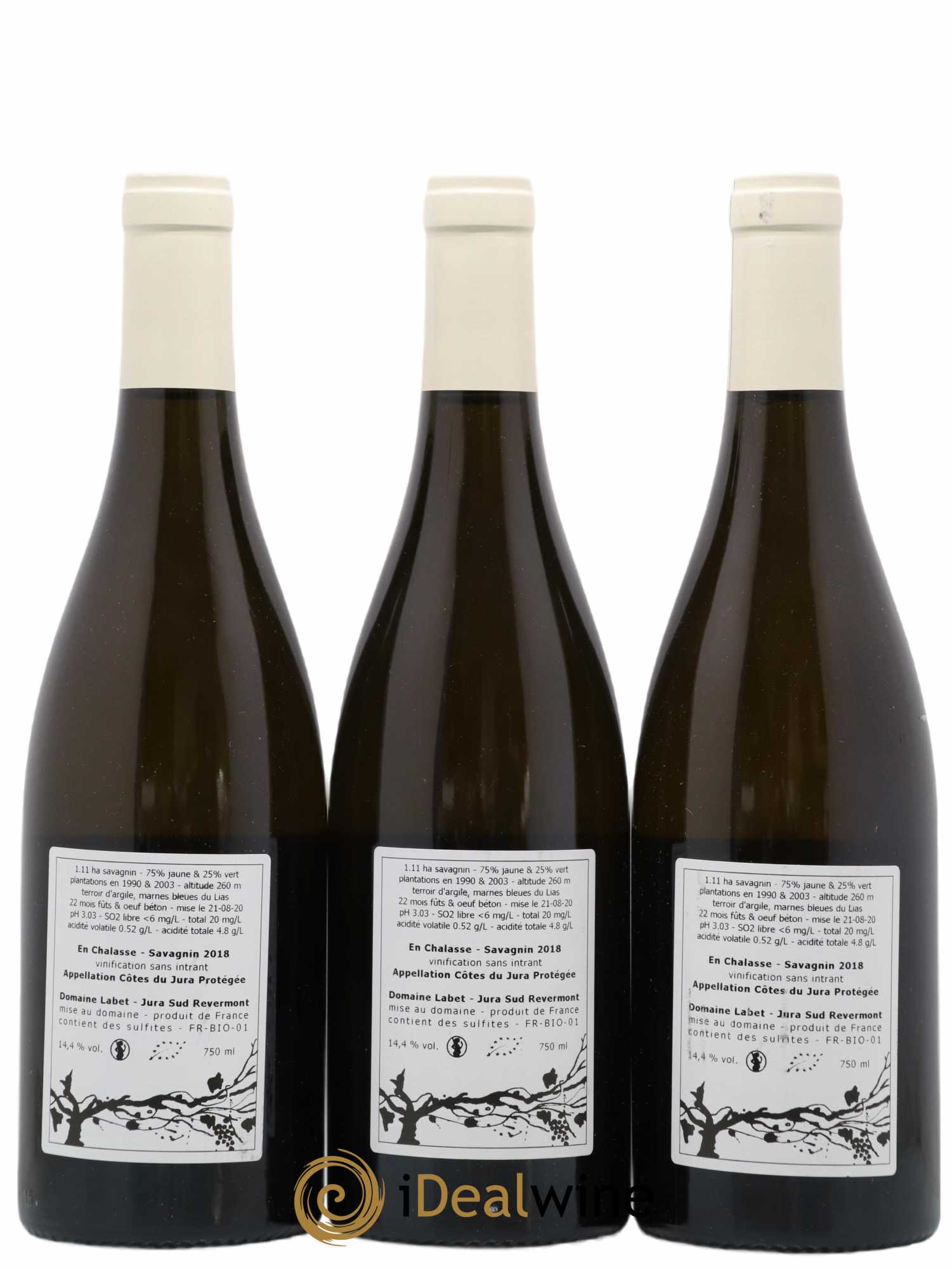 Côtes du Jura Fleur de Savagnin En Chalasse Romain - Julien - Charline Labet 2018 - Lot de 3 bouteilles - 1