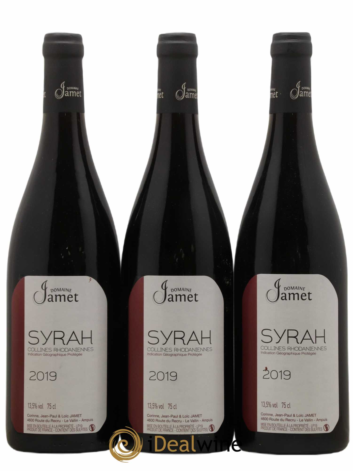 Collines Rhodaniennes Syrah Jamet (Domaine) 2019 - Lot de 3 bouteilles - 0
