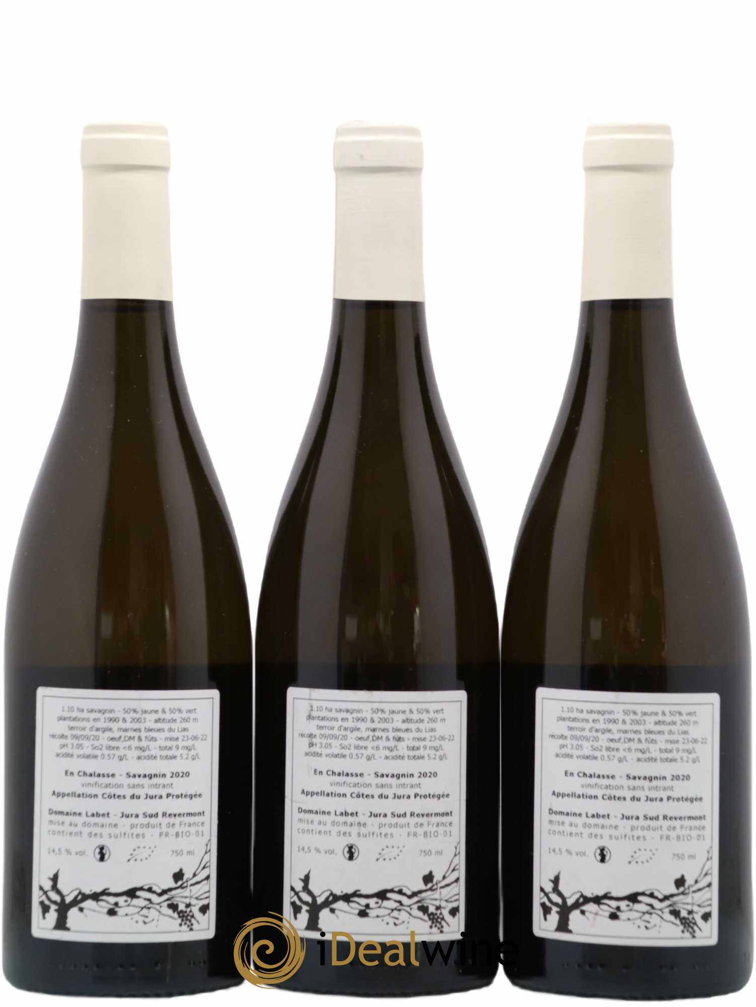 Côtes du Jura Fleur de Savagnin En Chalasse Romain - Julien  - Charline Labet 2020 - Lot de 3 bouteilles - 1
