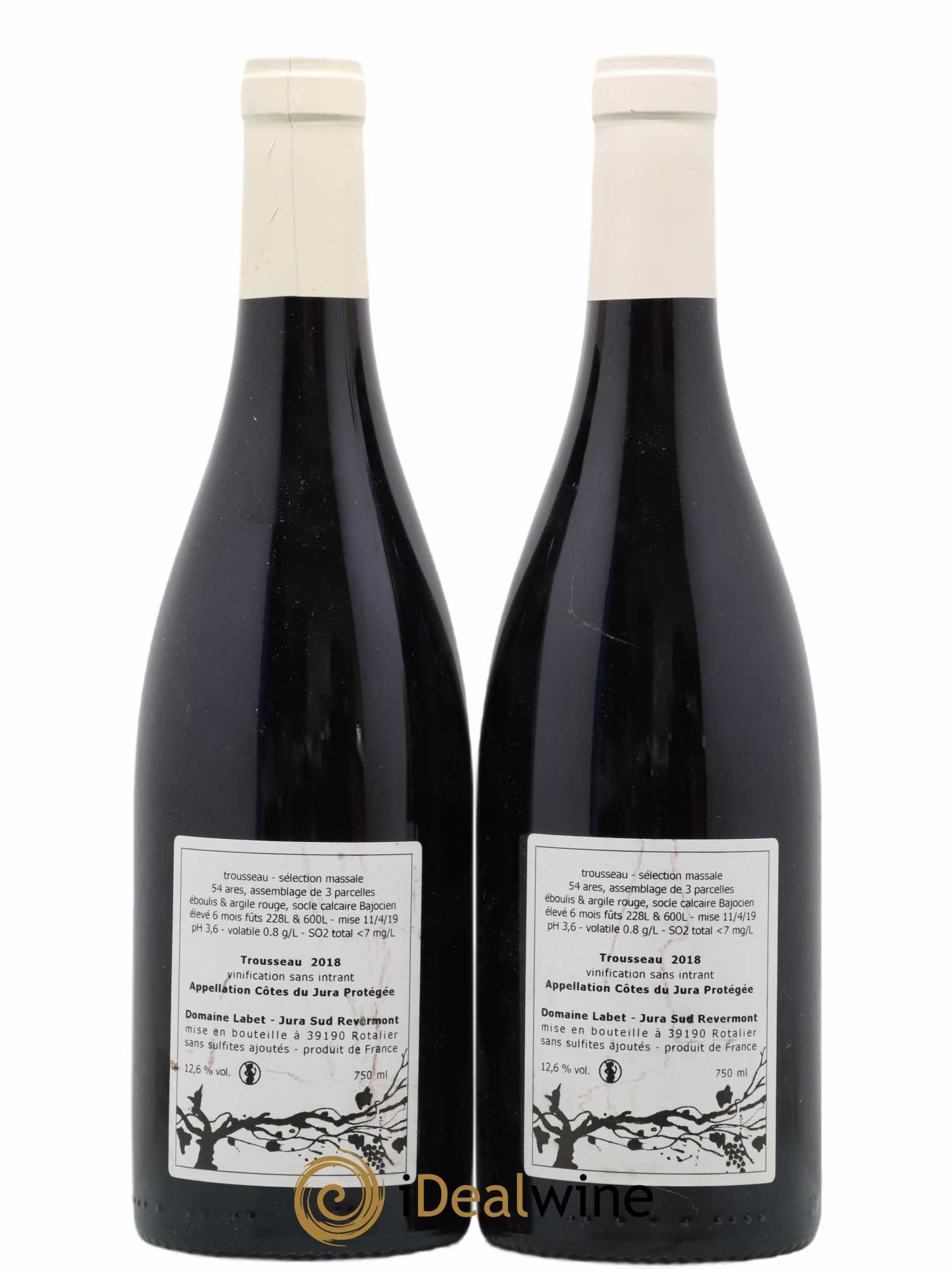 Côtes du Jura Trousseau Sélection Massale Romain - Julien - Charline Labet 2018 - Lot de 2 bouteilles - 1