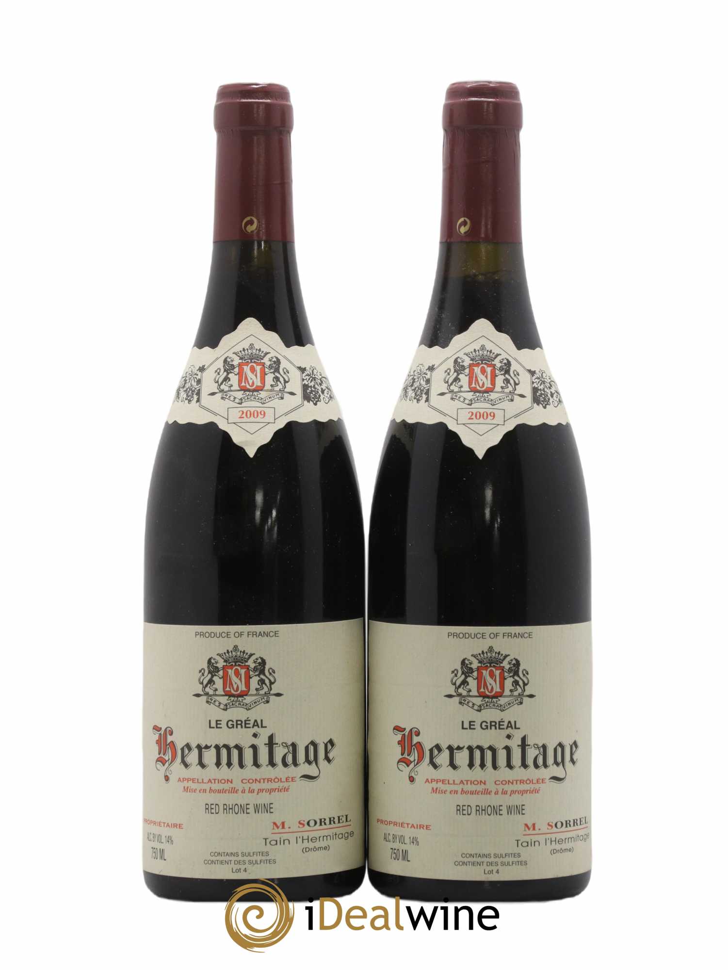 Hermitage Le Gréal Marc Sorrel 2009 - Lot de 2 bouteilles - 0