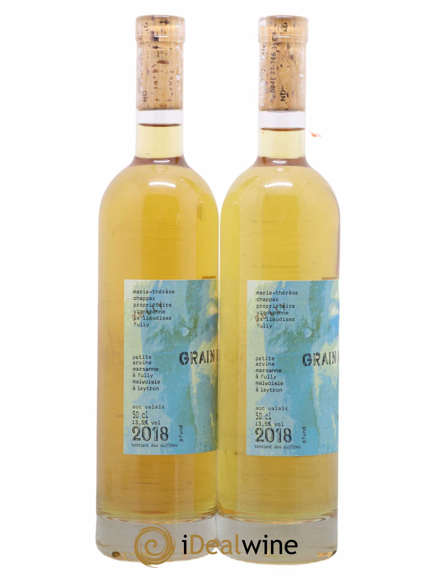 Valais Grain Noble Marsanne Blanche Petite Arvine Marie-Thérèse Chappaz - Domaine Les Claives 50 cl 2018 - Posten von 2 Flaschen - 1