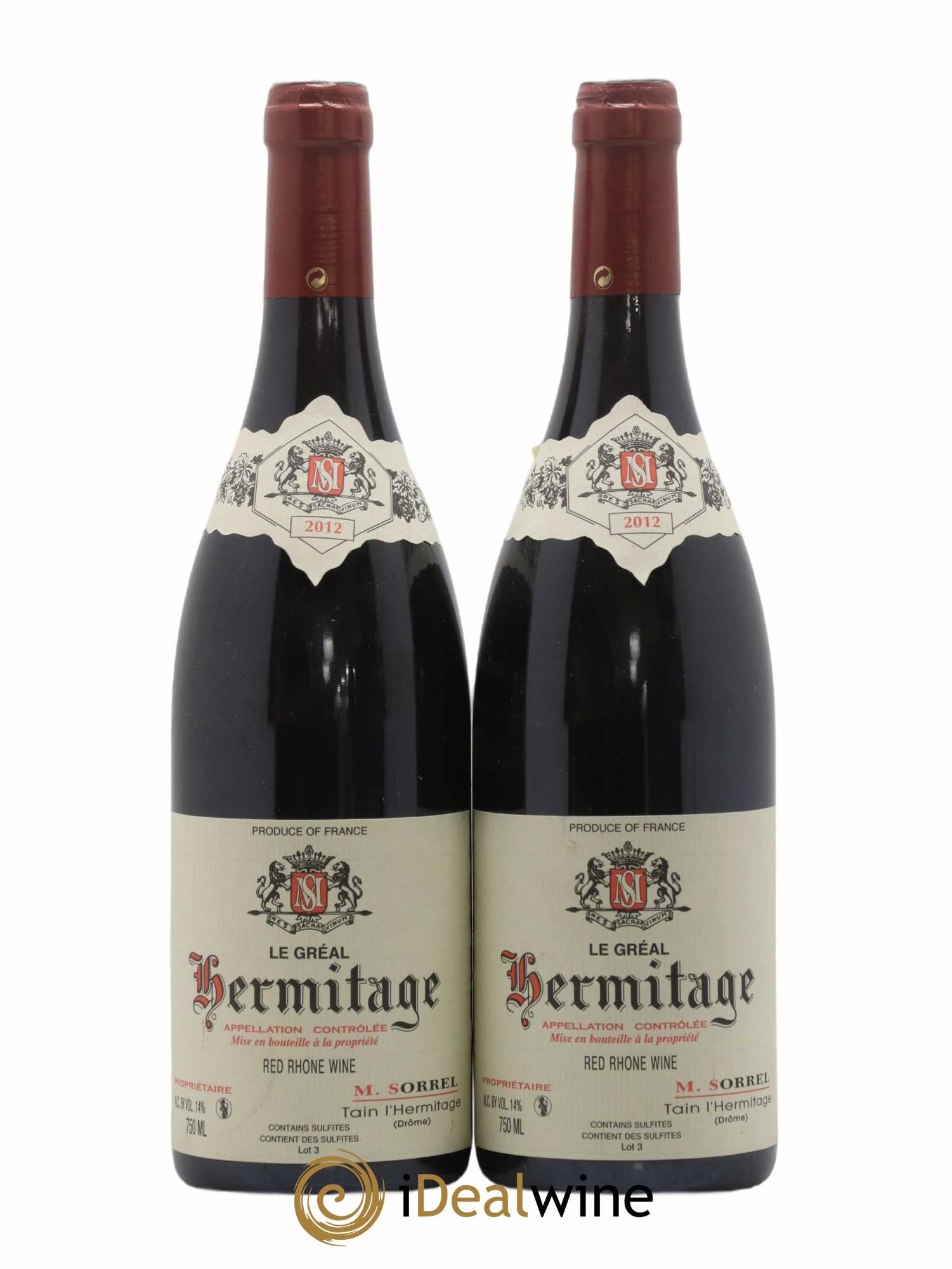 Hermitage Le Gréal Marc Sorrel 2012 - Lot de 2 bouteilles - 0