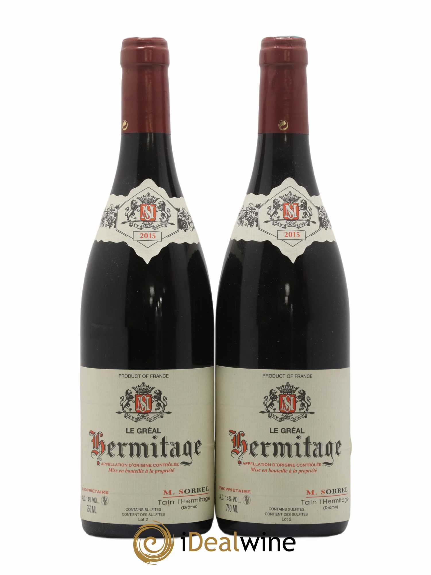 Hermitage Le Gréal Marc Sorrel 2015 - Lot de 2 bouteilles - 0