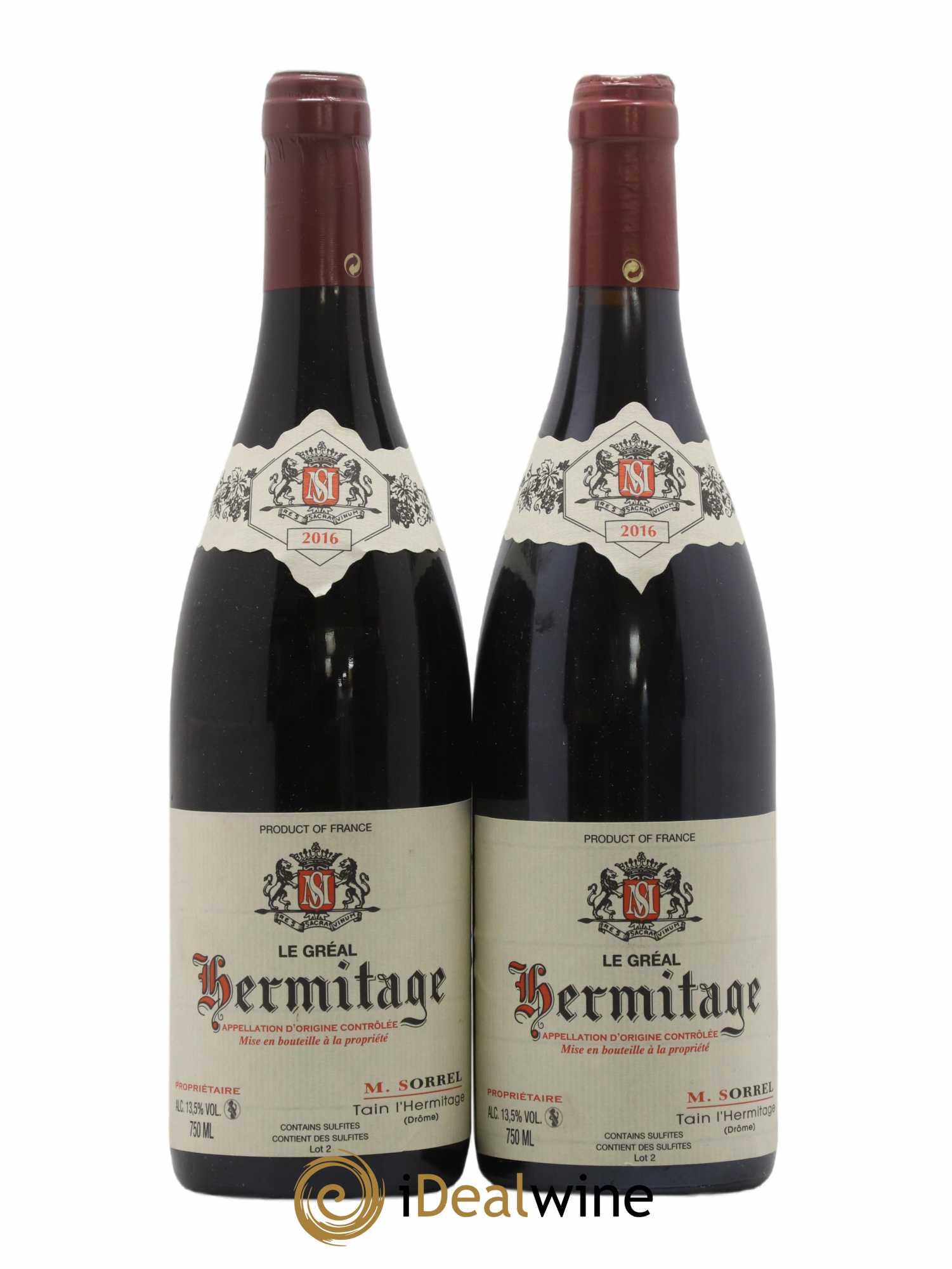 Hermitage Le Gréal Marc Sorrel 2016 - Lot de 2 bouteilles - 0