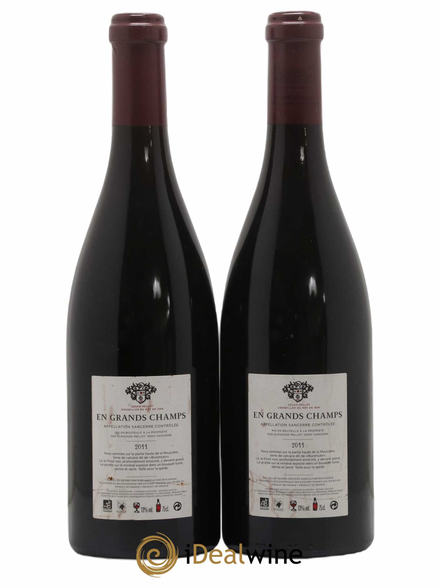 Sancerre En Grands Champs Alphonse Mellot 2011 - Lot of 2 bottles - 1