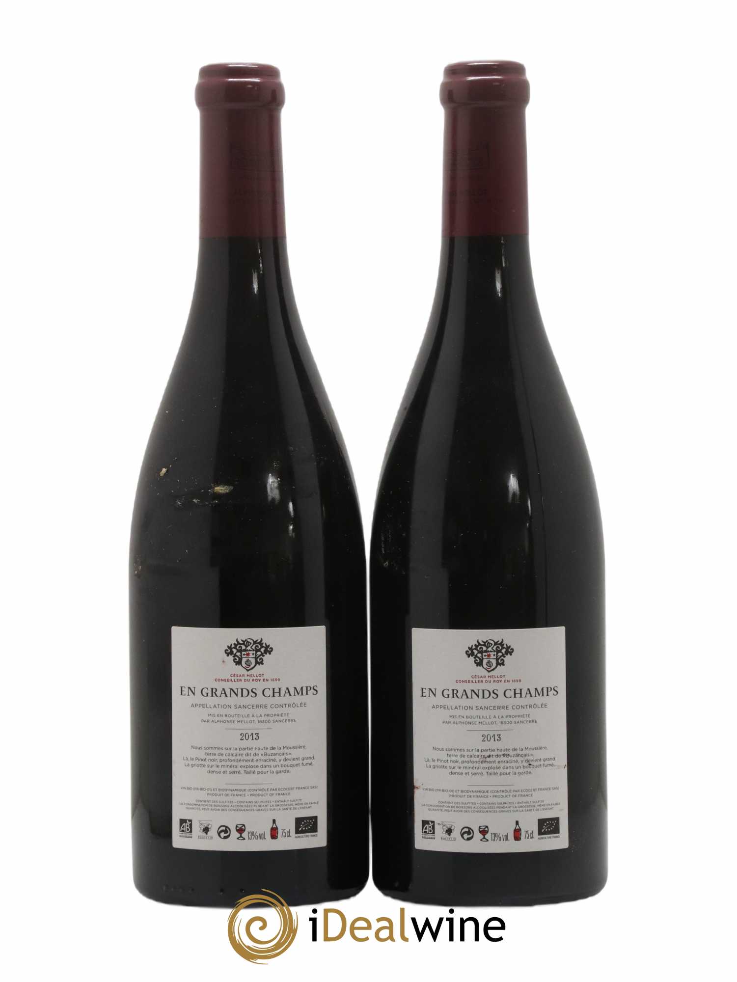 Sancerre En Grands Champs Alphonse Mellot 2013 - Lot of 2 bottles - 1