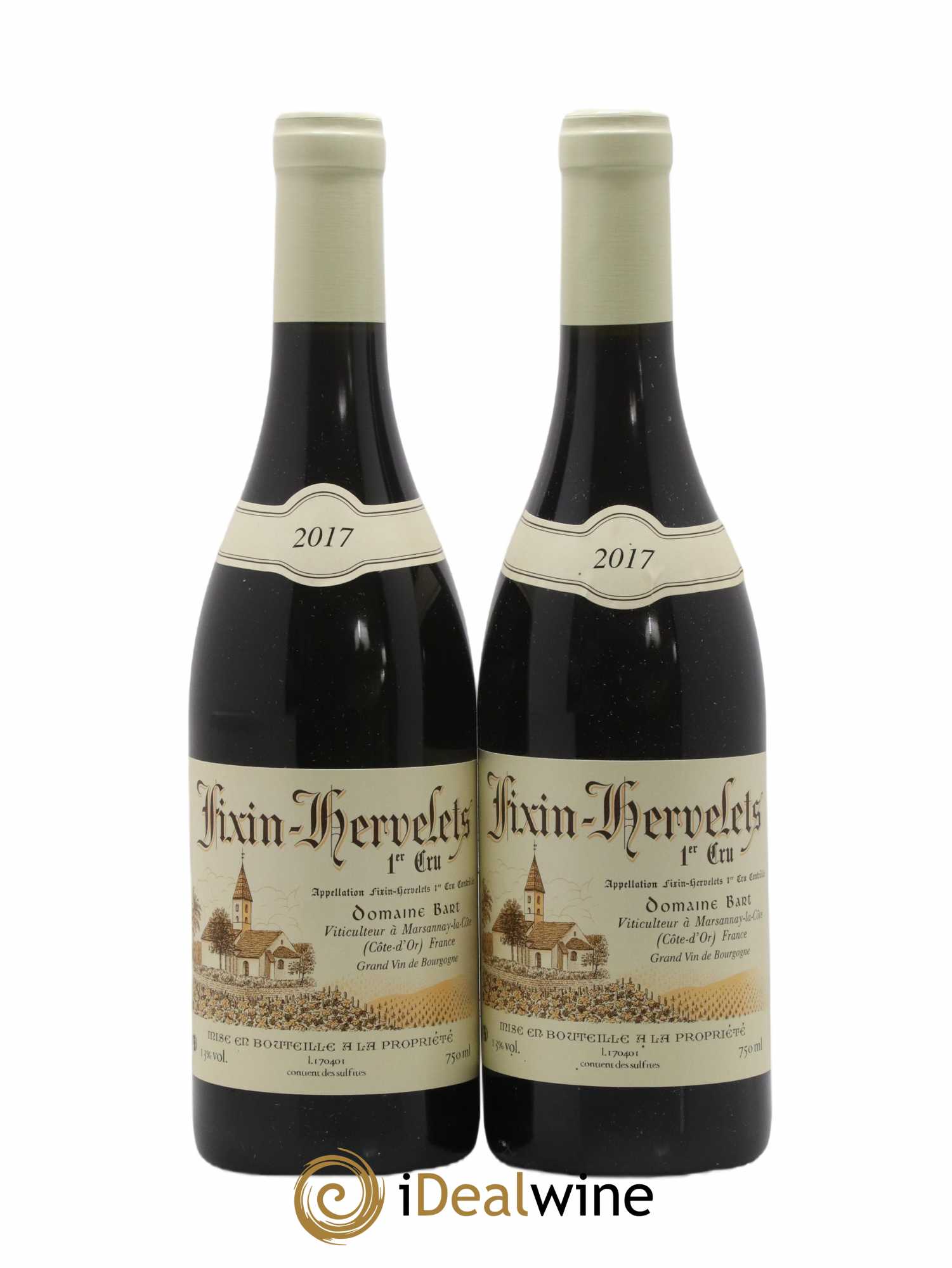 Fixin 1er Cru Hervelets Bart (Domaine) 2017 - Lot de 2 bouteilles - 0