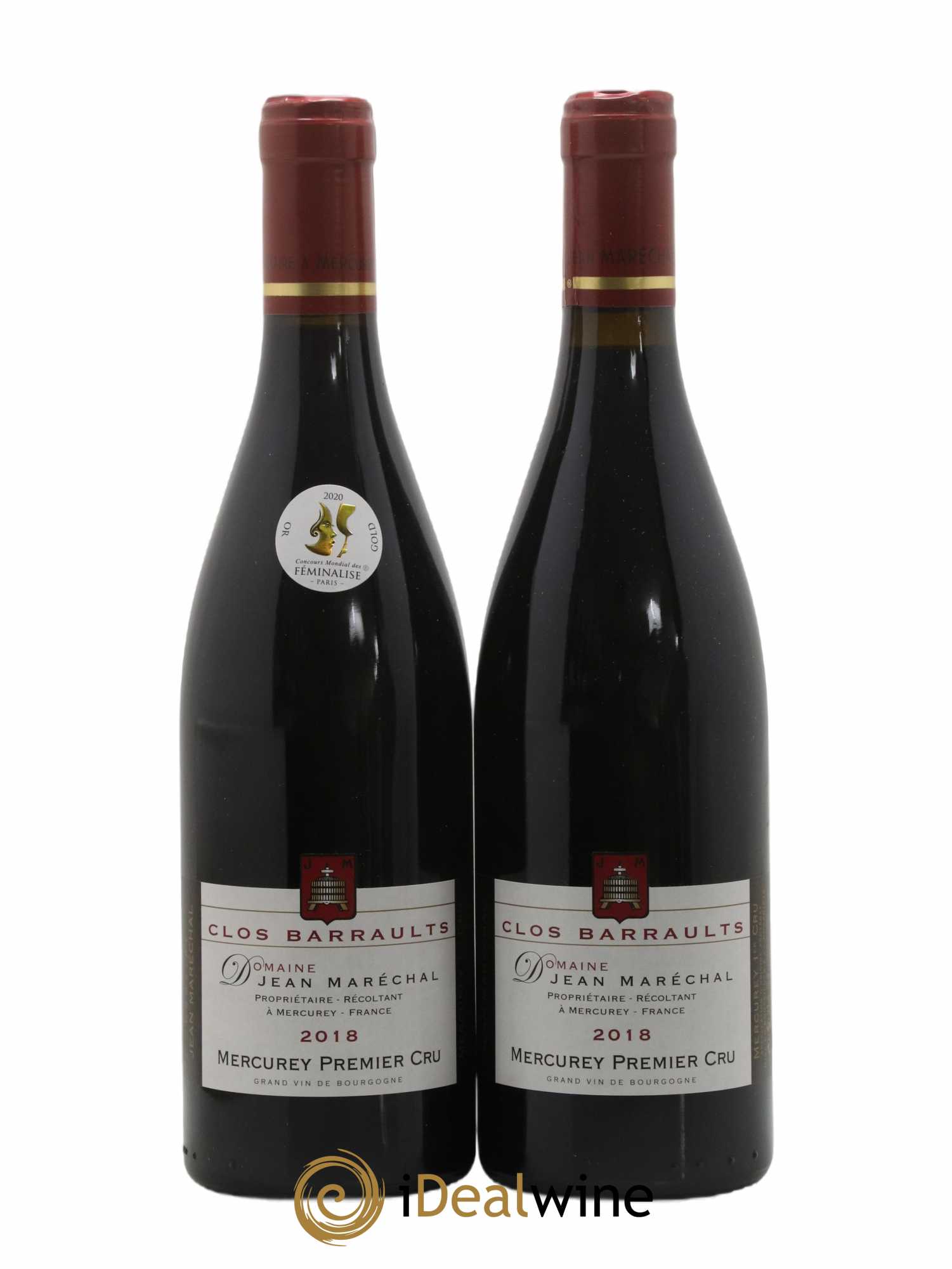Mercurey 1er Cru Clos Barraults Jean Marechal 2018 - Lot de 2 bouteilles - 0