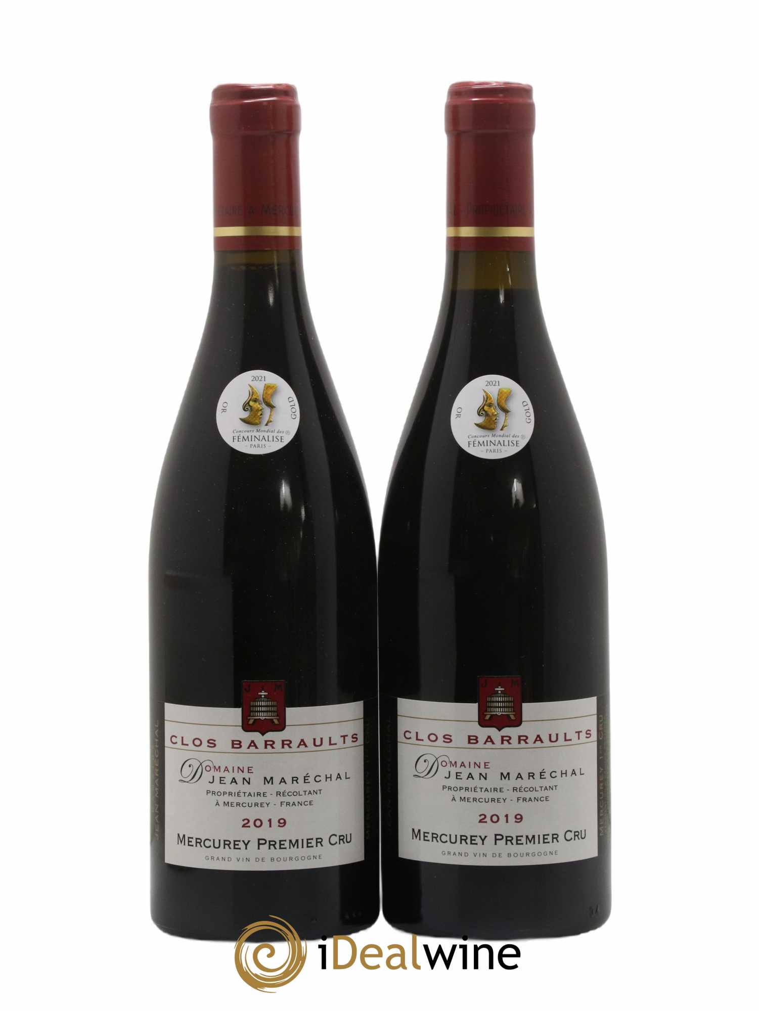 Mercurey 1er Cru Clos Barraults Jean Marechal 2019 - Lot de 2 bouteilles - 0