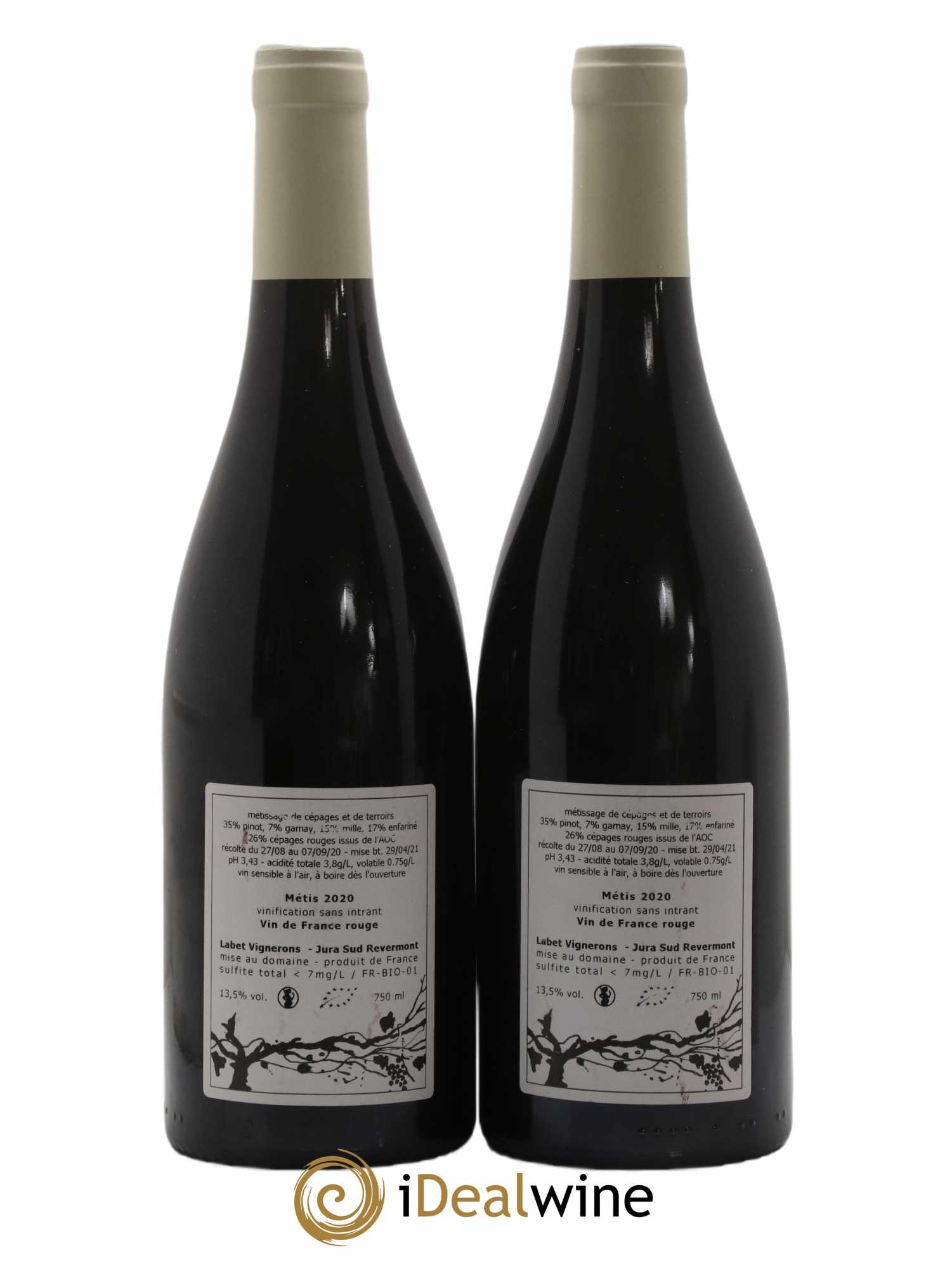 Vin de France Métis Romain - Julien - Charline Labet 2020 - Lot de 2 bouteilles - 1