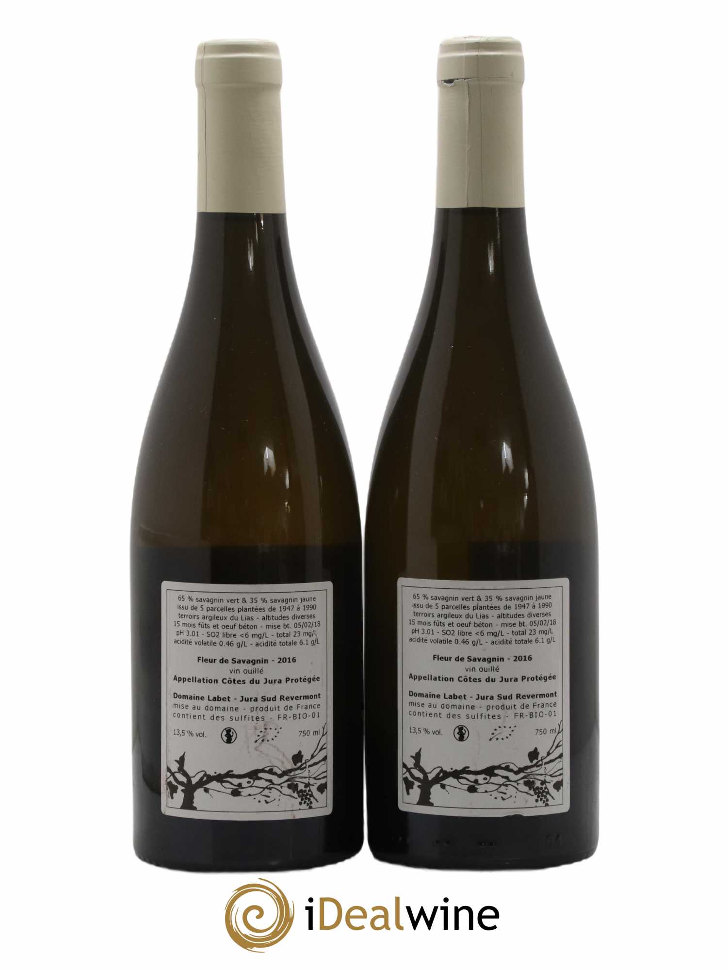 Côtes du Jura Fleur de Savagnin Romain - Julien  - Charline Labet 2016 - Lot de 2 bouteilles - 1
