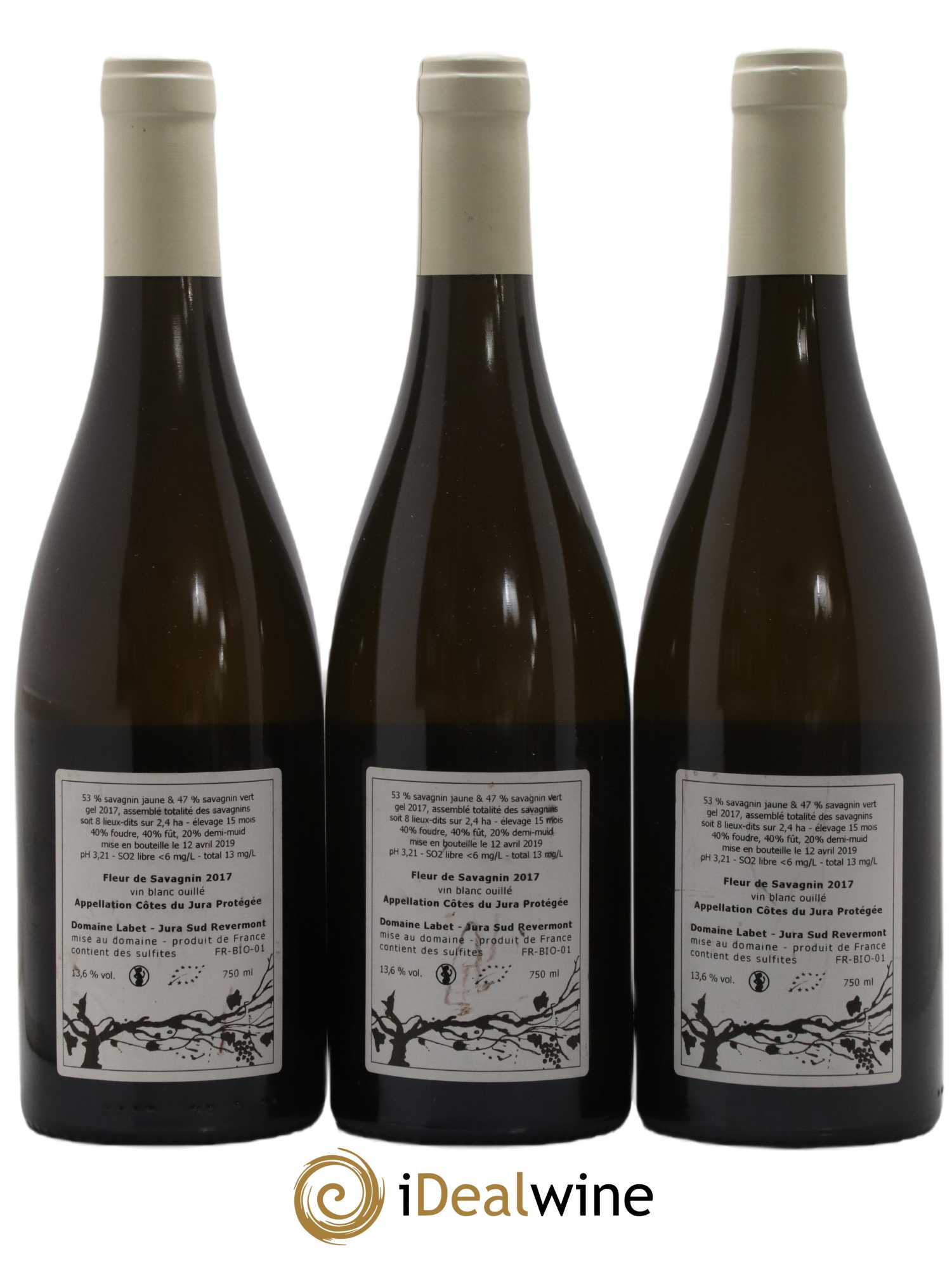 Côtes du Jura Fleur de Savagnin Romain - Julien - Charline Labet 2017 - Lot de 3 bouteilles - 1