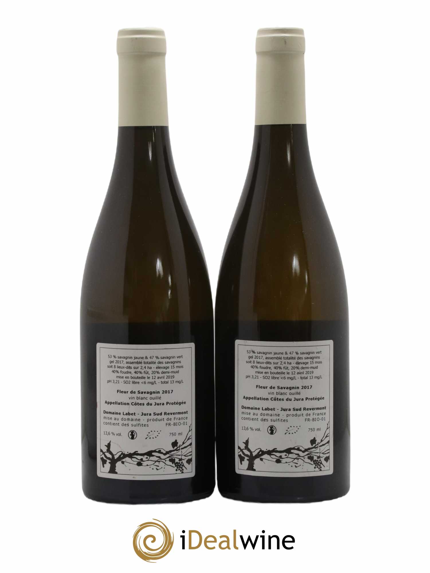 Côtes du Jura Fleur de Savagnin Romain - Julien - Charline Labet 2017 - Lot de 2 bouteilles - 1
