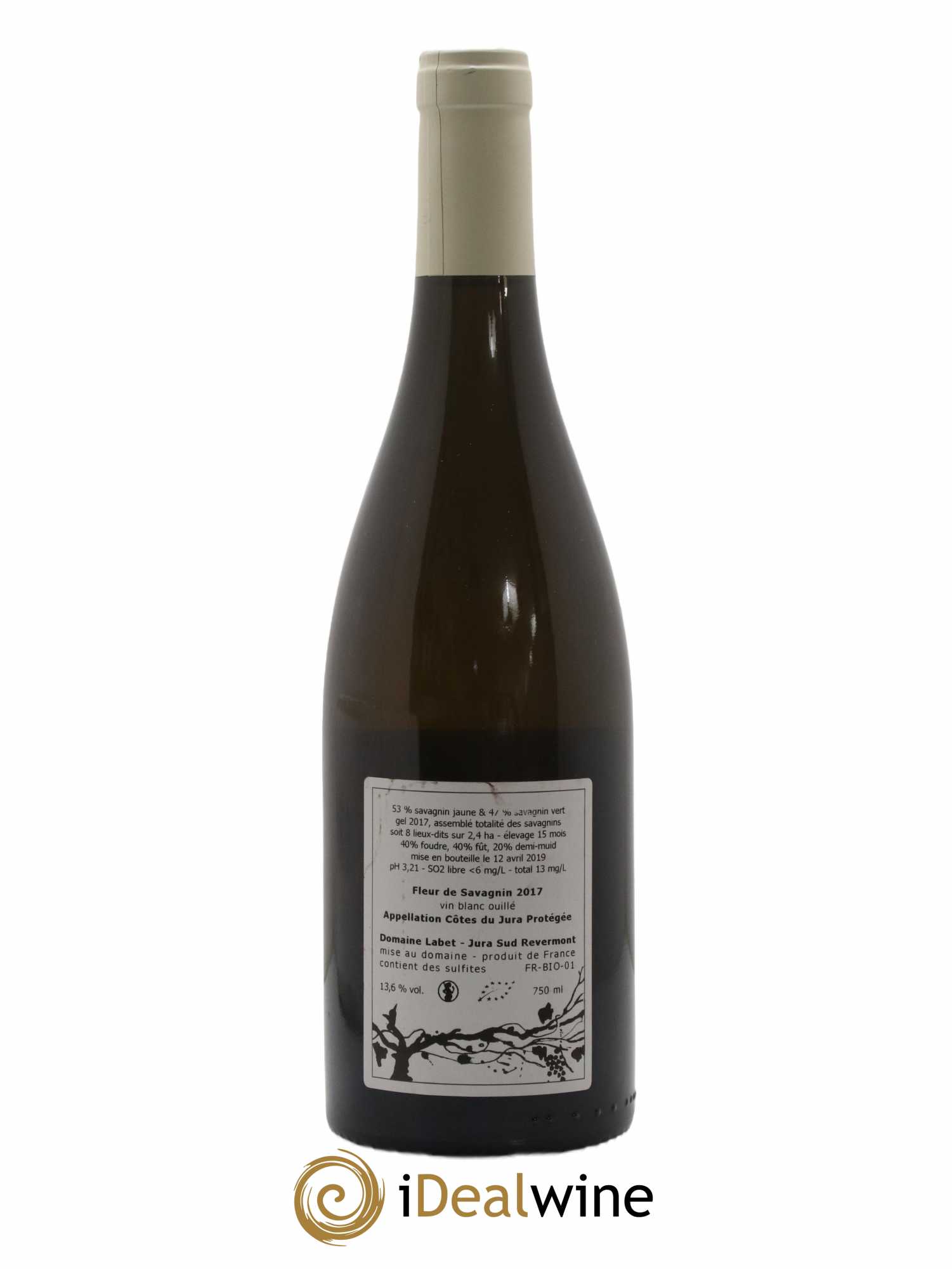 Côtes du Jura Fleur de Savagnin Romain - Julien - Charline Labet 2017 - Lot de 1 bouteille - 1
