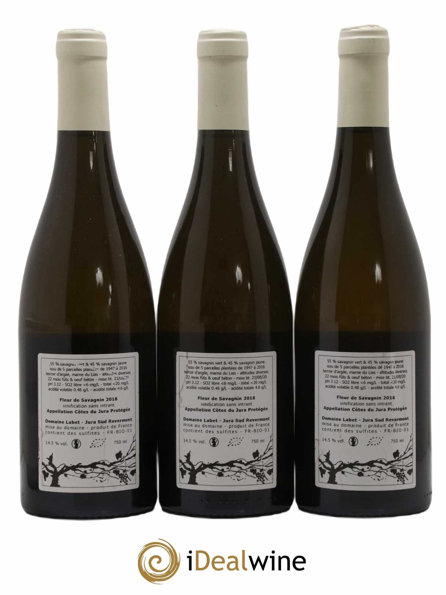 Côtes du Jura Fleur de Savagnin Romain - Julien - Charline Labet 2018 - Lot de 3 bouteilles - 1