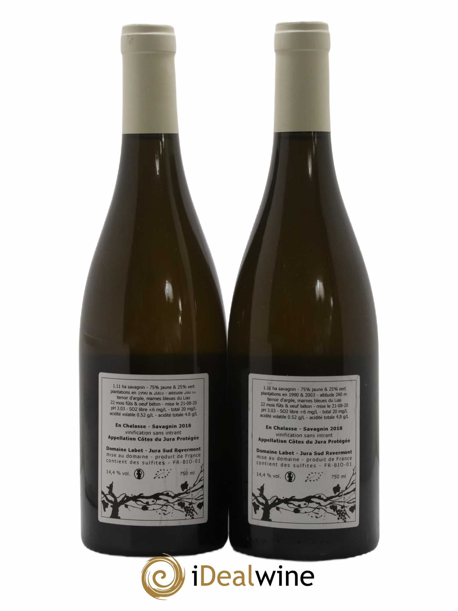 Côtes du Jura Fleur de Savagnin En Chalasse Romain - Julien  - Charline Labet 2018 - Lot de 2 bouteilles - 1