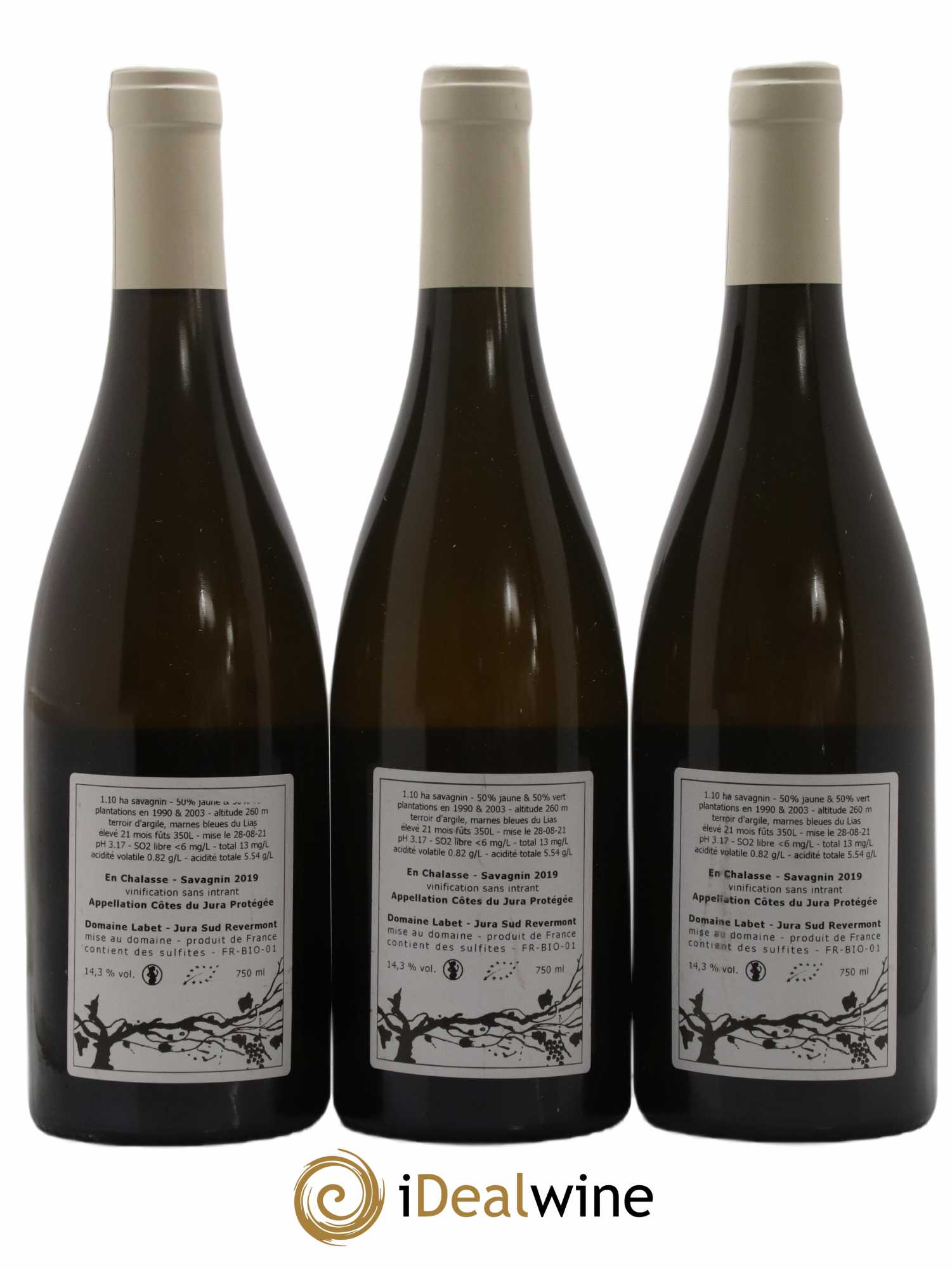 Côtes du Jura Fleur de Savagnin En Chalasse Romain - Julien - Charline Labet 2019 - Lot de 3 bouteilles - 1