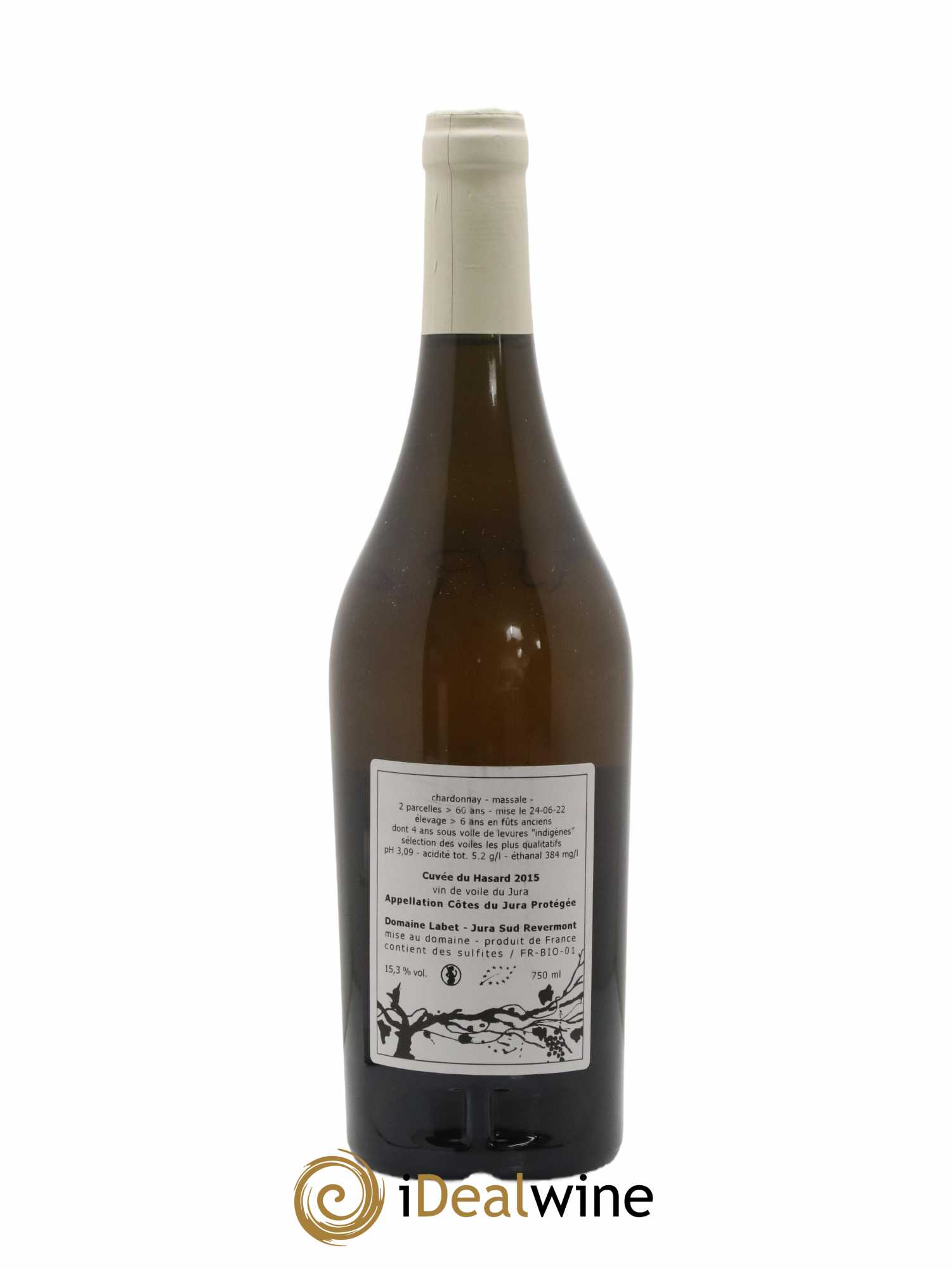 Côtes du Jura Vin de voile Chardonnay du Hasard Romain - Julien - Charline Labet 2015 - Lot de 1 bouteille - 1