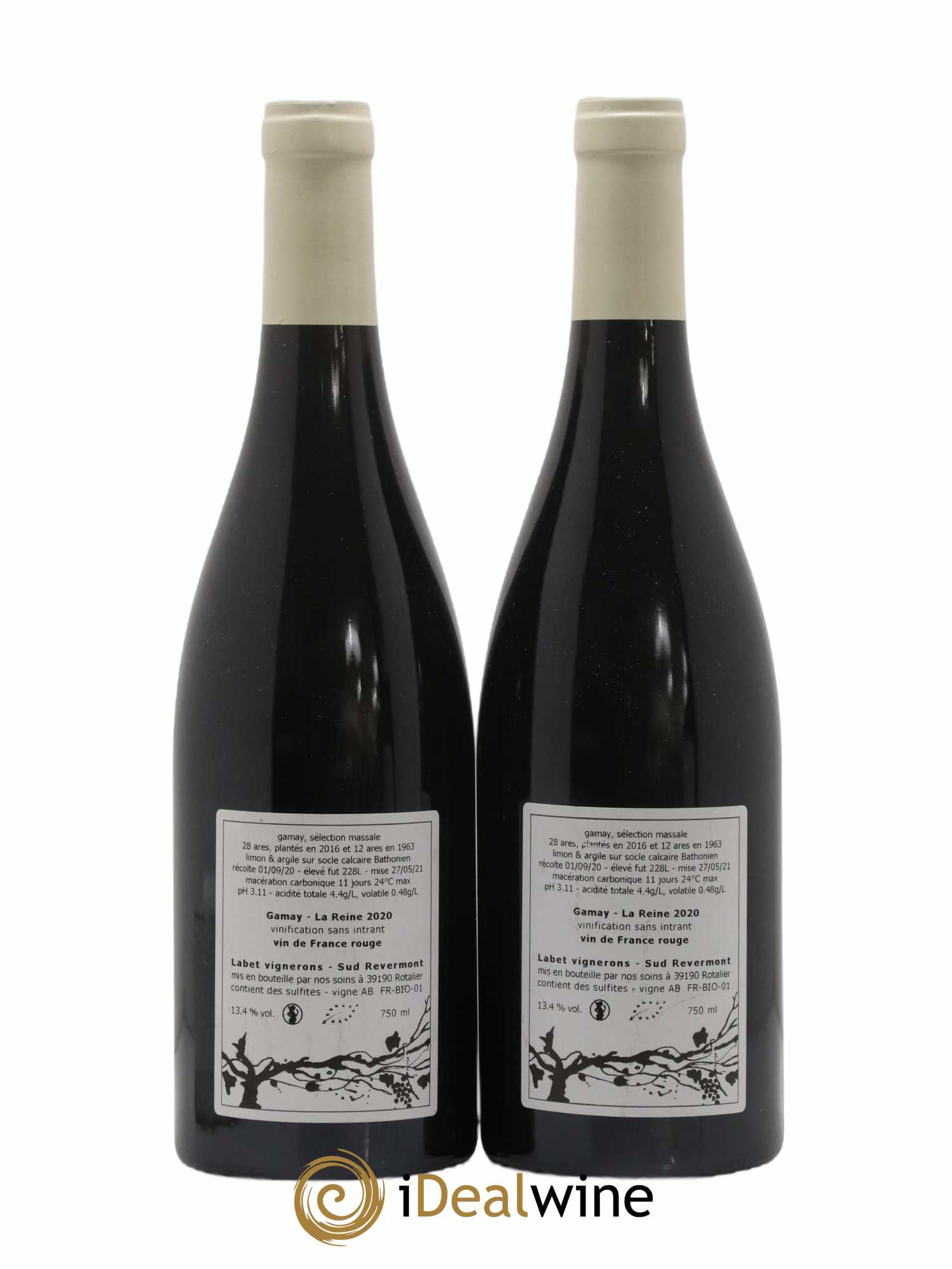 Vin de France Gamay La Reine Labet (Domaine) 2020 - Lot de 2 bouteilles - 1