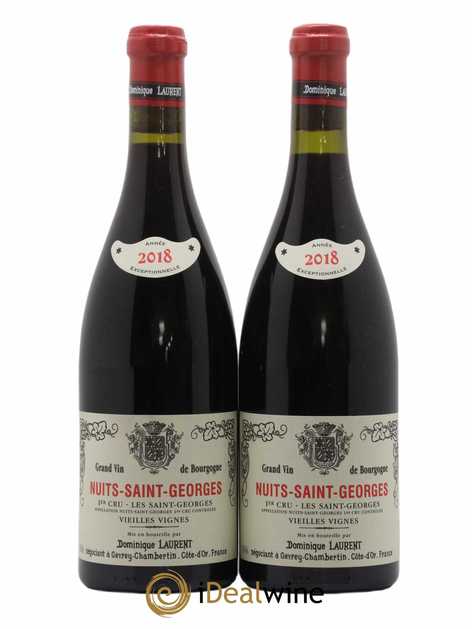 Nuits-Saint-Georges 1er Cru Les Saints Georges Vieilles Vignes Dominique Laurent 2018 - Lot de 2 bouteilles - 0