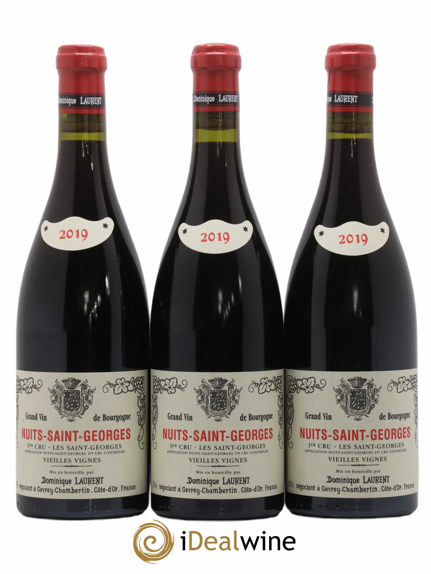 Nuits-Saint-Georges 1er Cru Les Saints Georges Vieilles Vignes Dominique Laurent 2019 - Lot de 3 bouteilles - 0