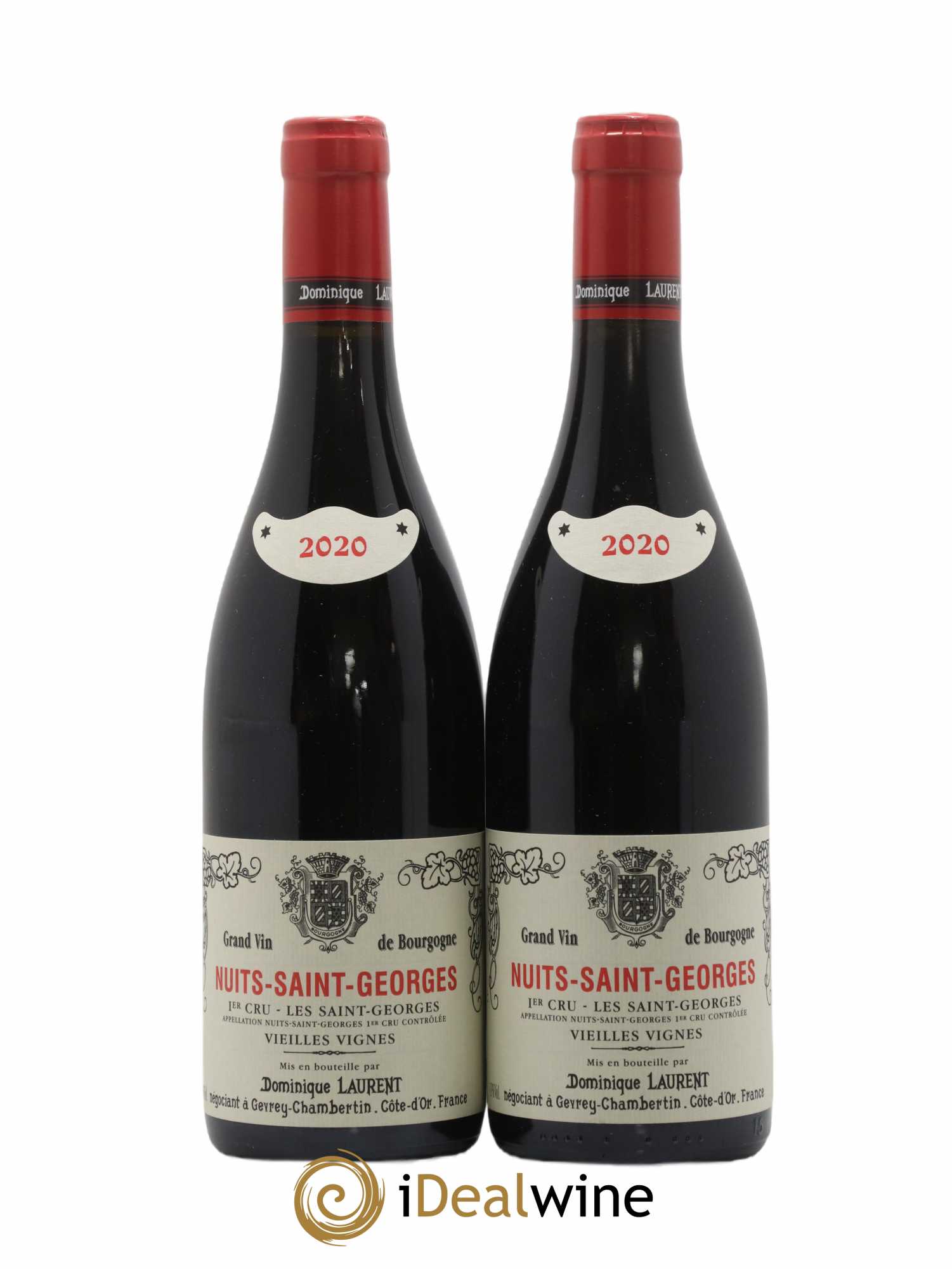 Nuits-Saint-Georges 1er Cru Les Saints Georges Vieilles Vignes Dominique Laurent 2020 - Lot de 2 bouteilles - 0
